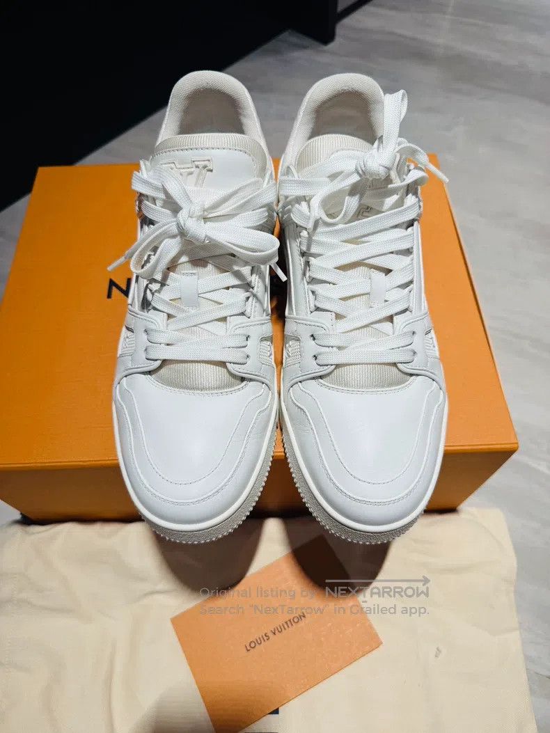 Louis Vuitton Louis Vuitton Trainer Pure White LVtrainer White Cowhide S Size US 7 / EU 40 - 3 Thumbnail