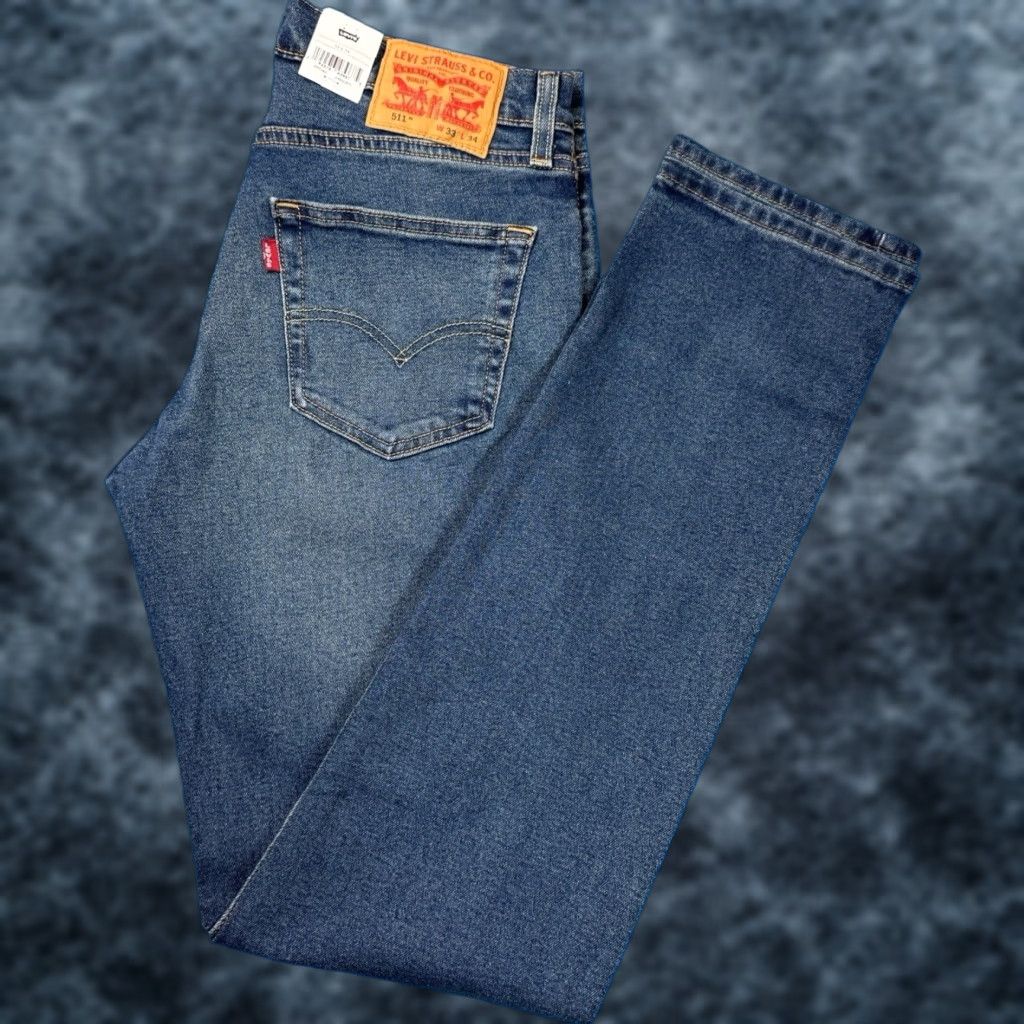 Levi's 511 Slim Fit Tapered Jeans Men Size 33x34 Medium Blue Denim