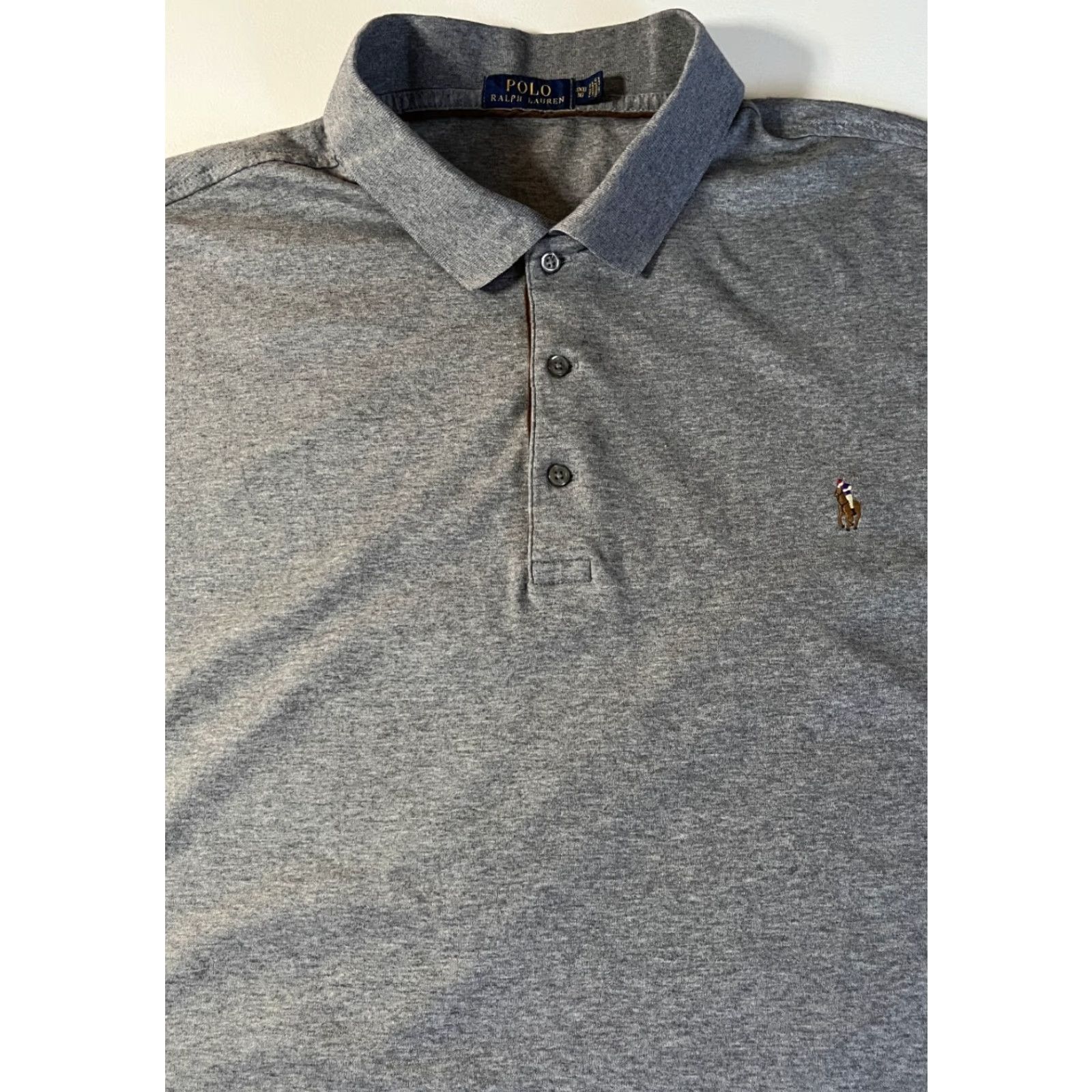 Polo Ralph Lauren Polo Ralph Lauren Shirt Men's Long Sleeve Polo Gray 3XB Big & Tall Classic Embroidered Logo, Button-Front, Cotton, Pre-owned Size US XXL / EU 58 / 5 - 5 Thumbnail
