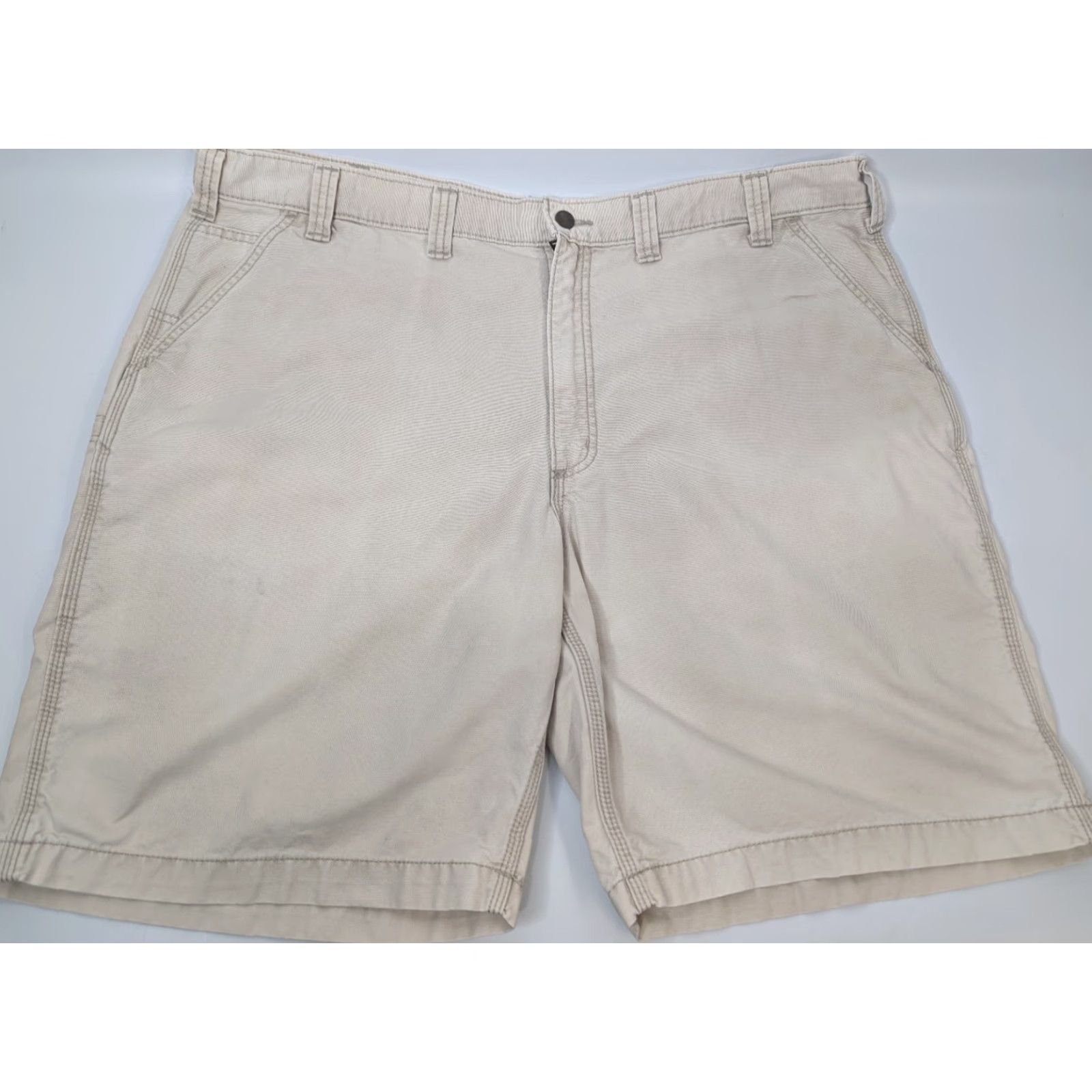 Carhartt Carhartt Relaxed Fit Shorts Mens 44 Light Beige Canvas Workwear 101167 Cargo Pocket Shorts Mens Size 44 Beige Canvas Workwear Size US 44 / EU 60 - 3 Thumbnail
