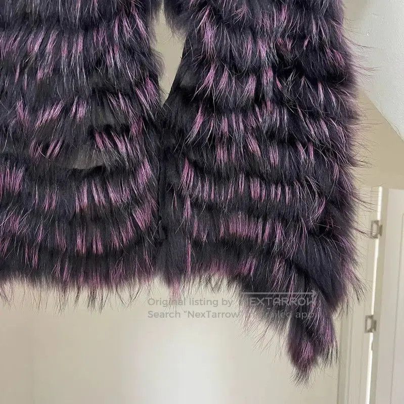Lanvin Purple Rabbit Fur Cardigan for Women .