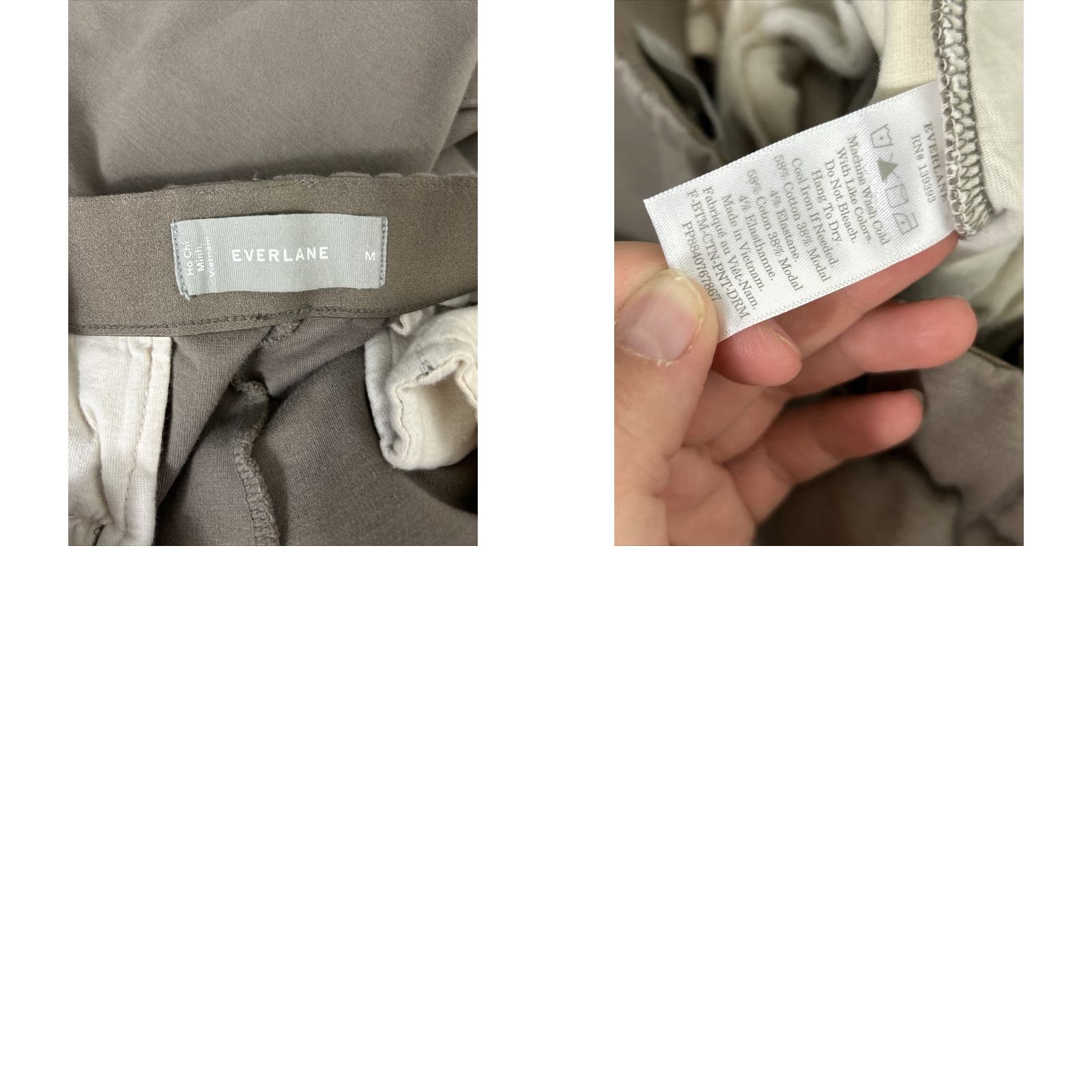 Everlane Everlane Sweatpants Women Medium Gray White Two Tone Drawstring Stitch Activewear Pants Size 32" / US 10 / IT 46 - 9 Thumbnail