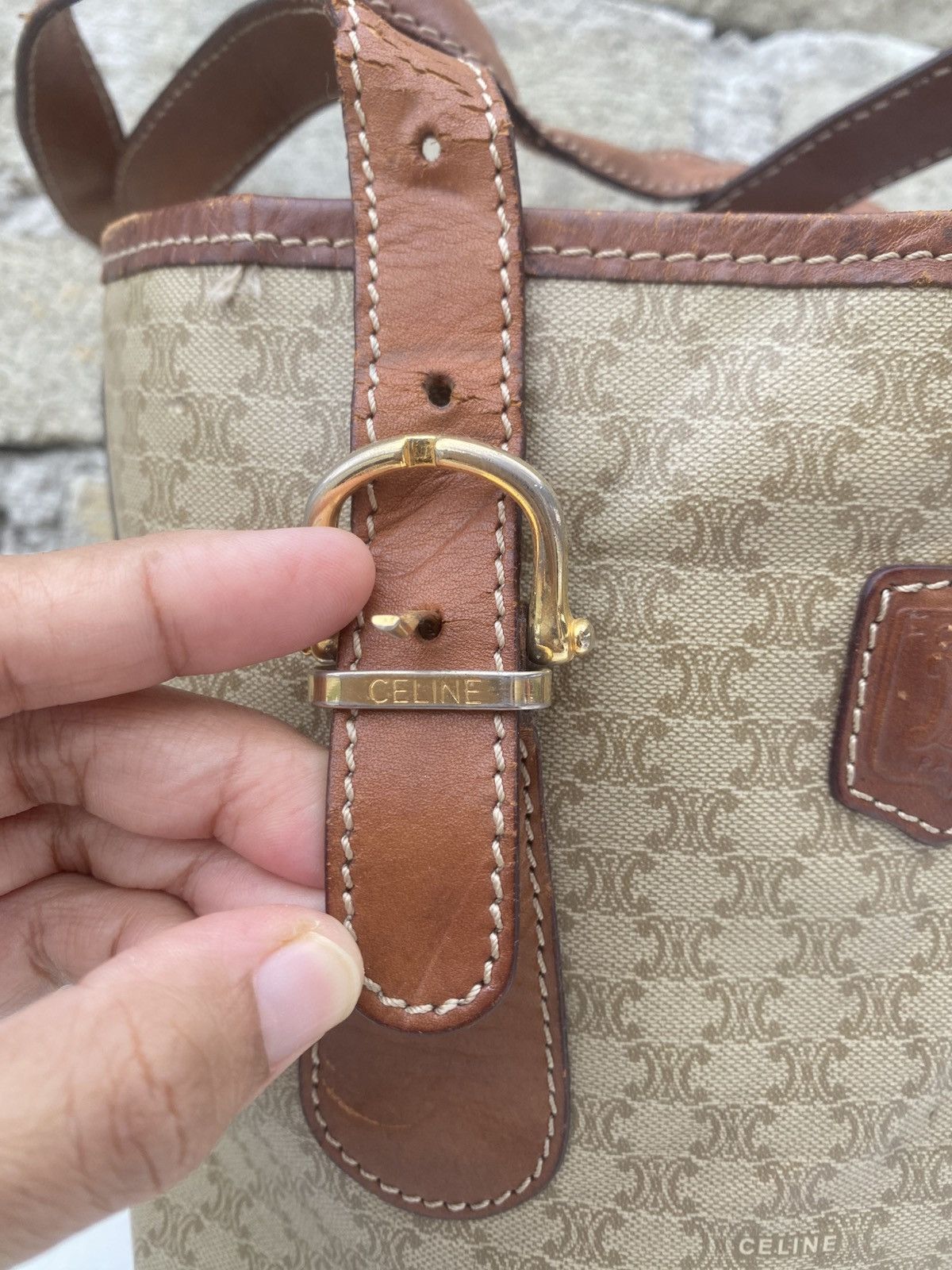 Celine Rare CELINE Monogram Handle Bag Size ONE SIZE - 8 Thumbnail
