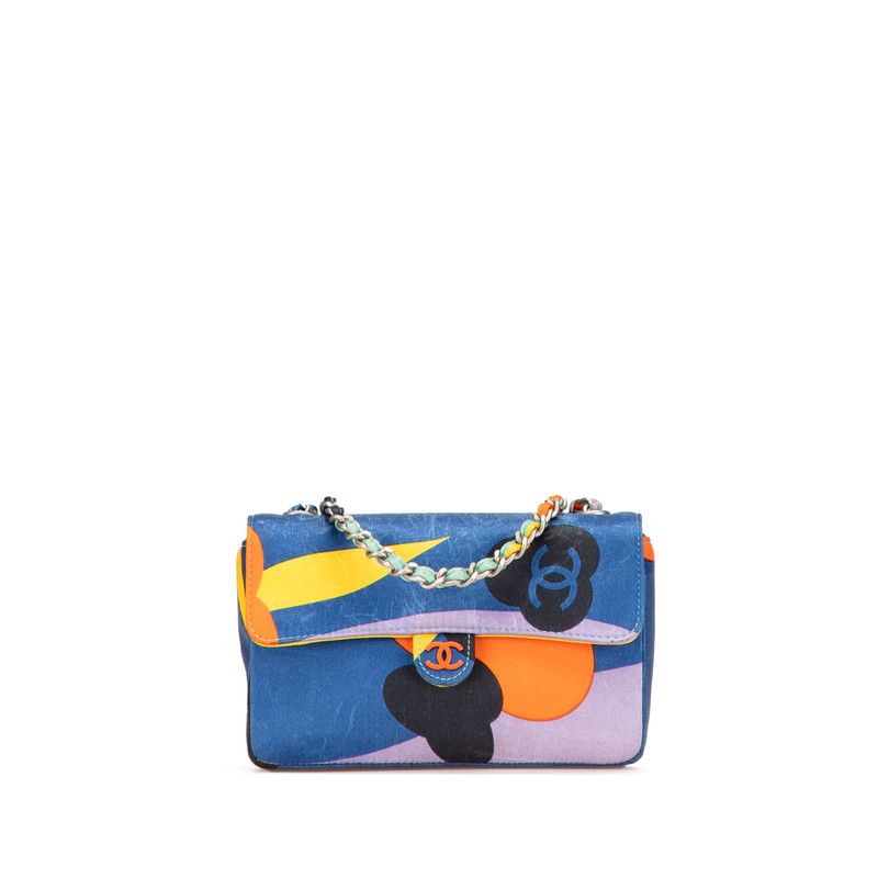 Chanel Chanel Satin Coco Mark Print Mini Chain Shoulder Bag 6 Series Others Shoulder Bag in Blue, Women's