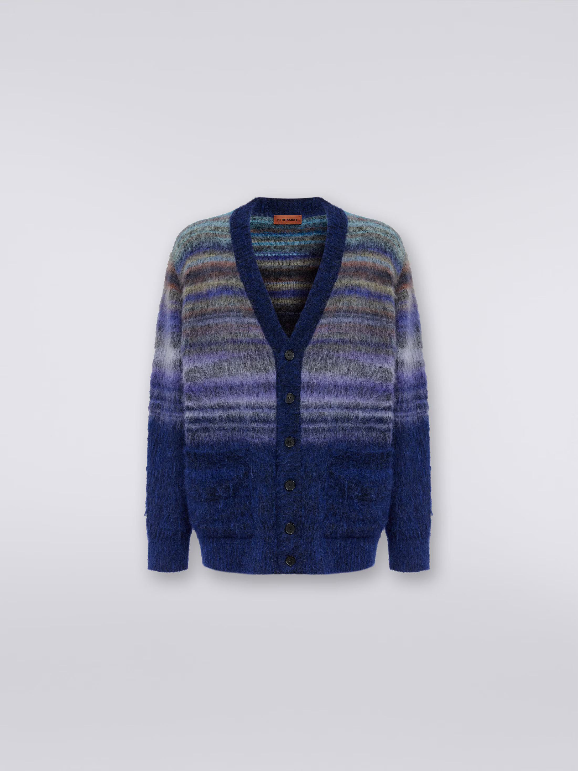 Missoni o1mle1025 Degrade Slub Wool Cardigan in Multicolor Size US M / EU 48-50 / 2 - 1 Thumbnail