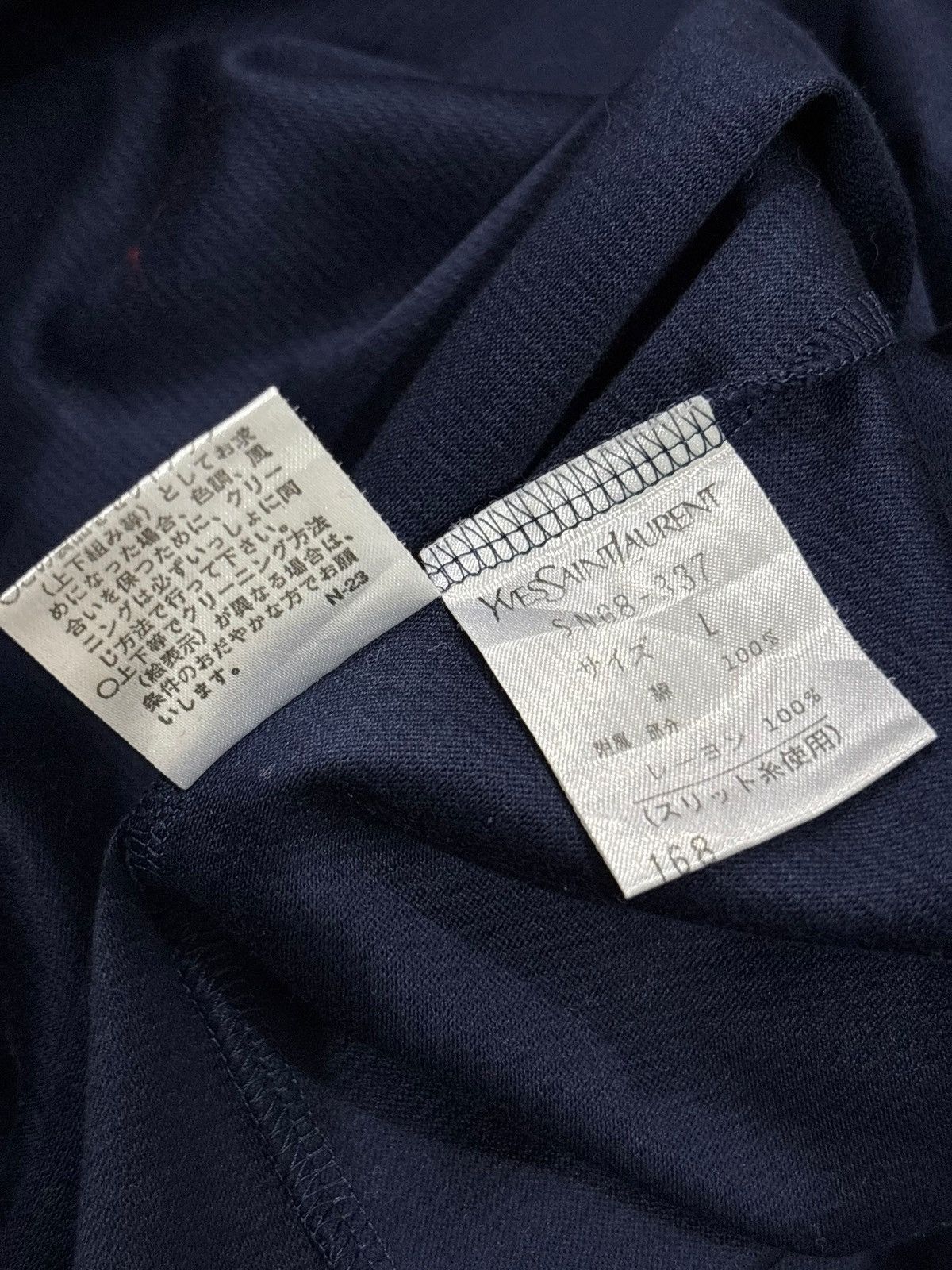 Yves Saint Laurent Yves Saint Laurent Dark Blue Gold Glitter Logo Pullover jpn Size L / US 10 / IT 46 - 14 Thumbnail
