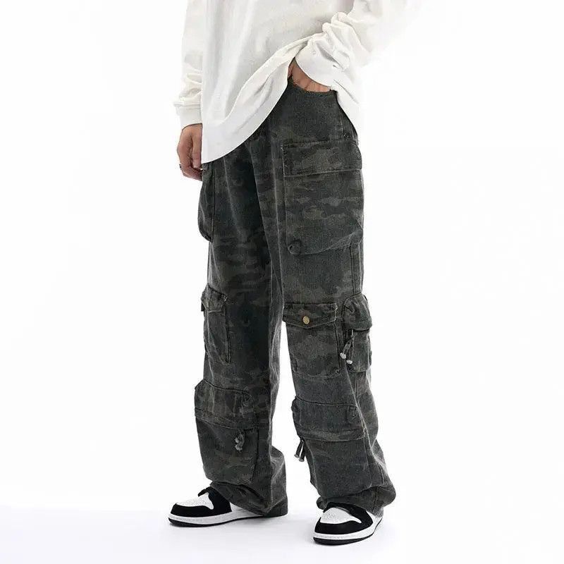 Japanese Brand Men Cargo Camouflage Pockets Denim Pants Size US 32 / EU 48 - 3 Thumbnail