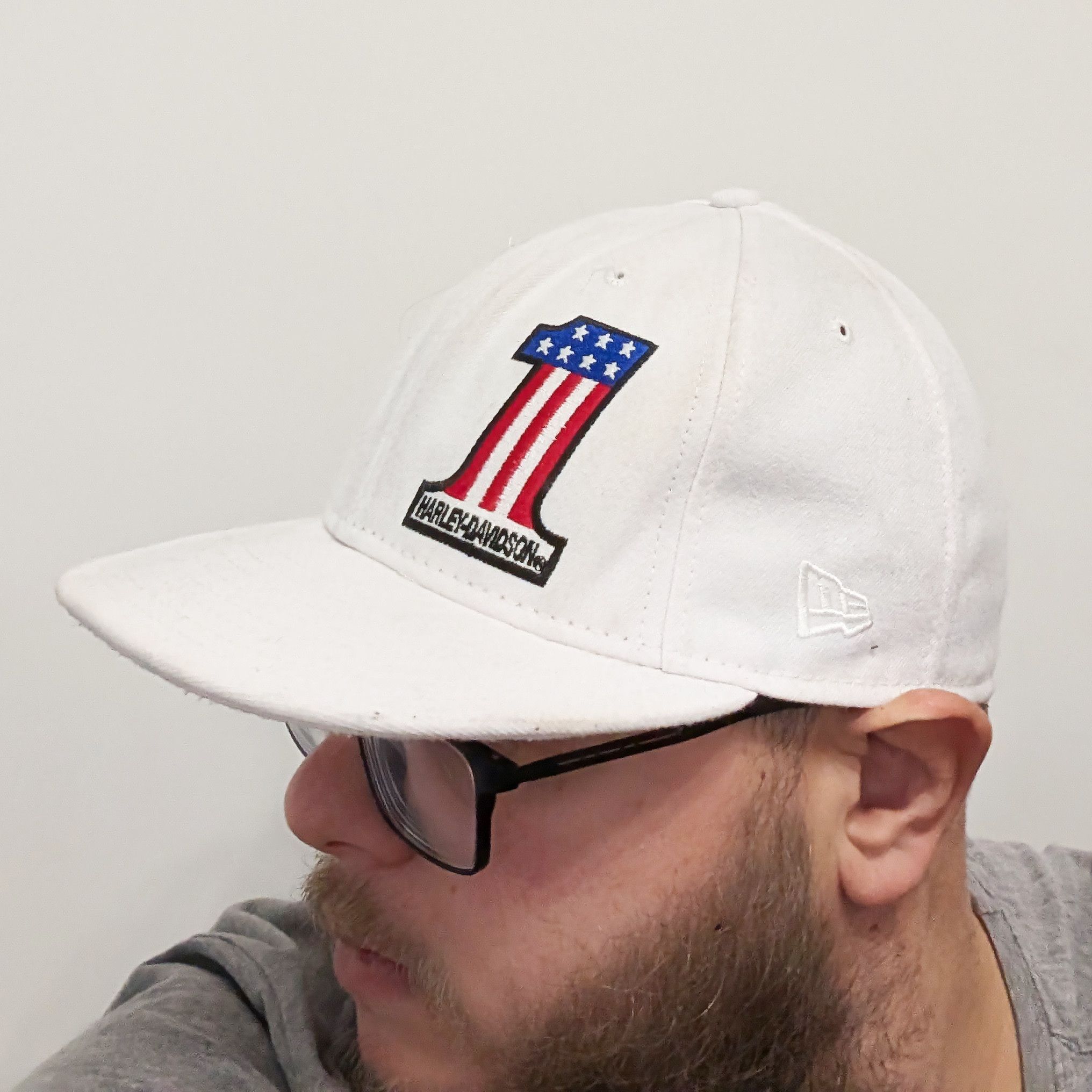 Harley Davidson New Era Harley-Davidson #1 White Fitted Cap Rare Biker Size ONE SIZE - 2 Thumbnail