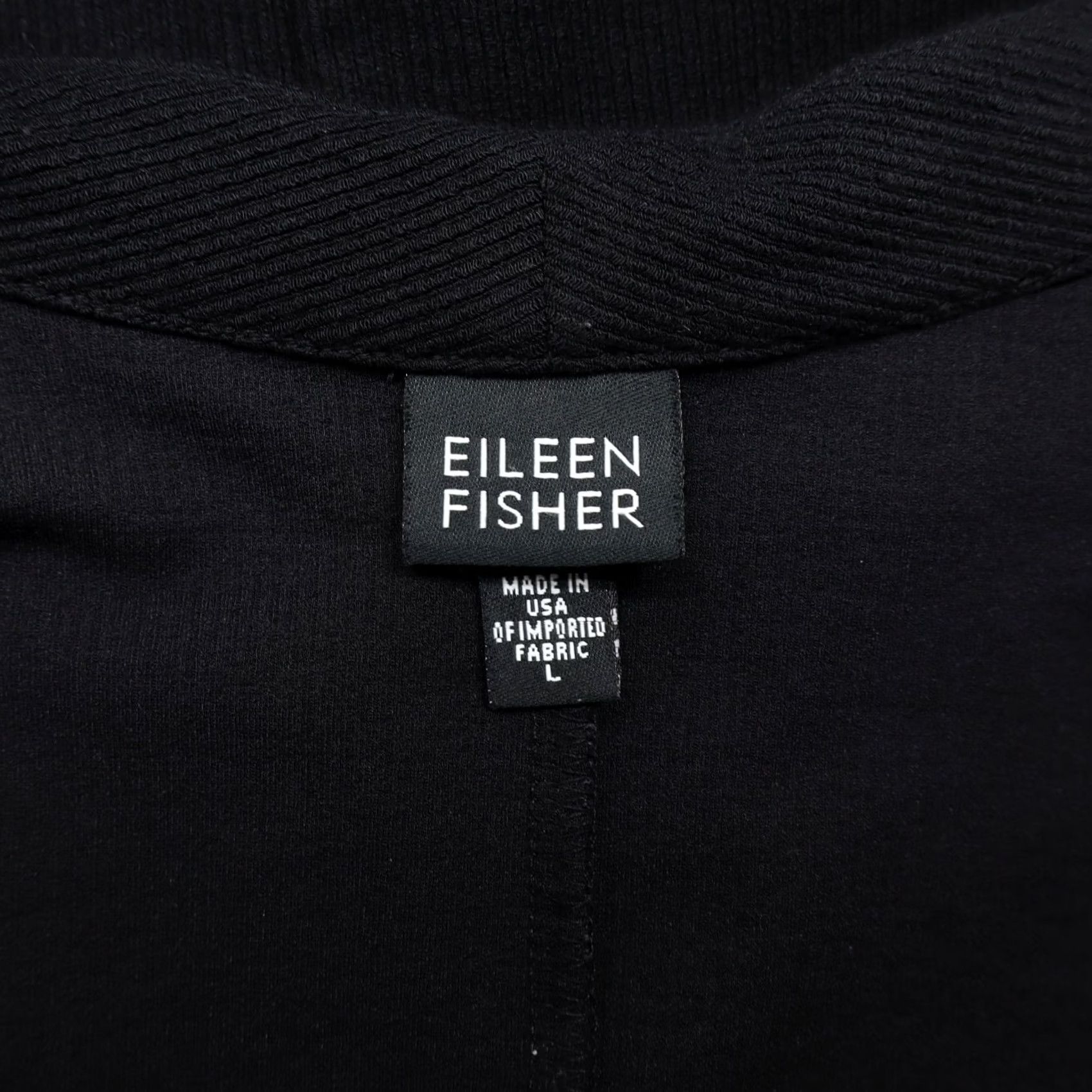Eileen Fisher Eileen Fisher Women's Jacket Full Zip Lightweight Black Sz L - Regular Fit, Knit, Dry Clean Only, Zipper, Casual/Workwear Size L / US 10 / IT 46 - 5 Thumbnail