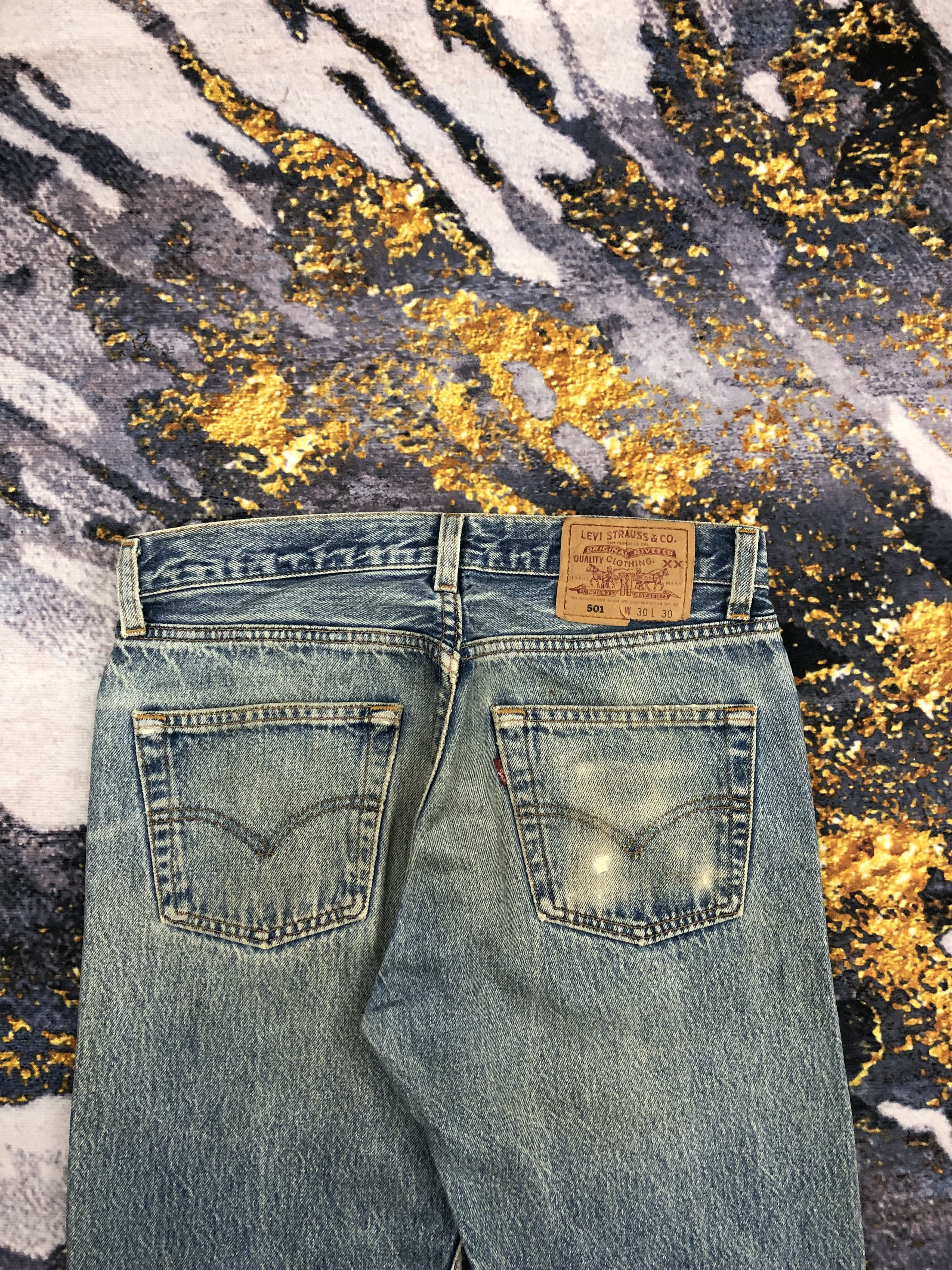 Levi's Vintage 9s Levis 501 Faded Blue Jeans DPP0068 Size US 30 / EU 46 - 4 Thumbnail