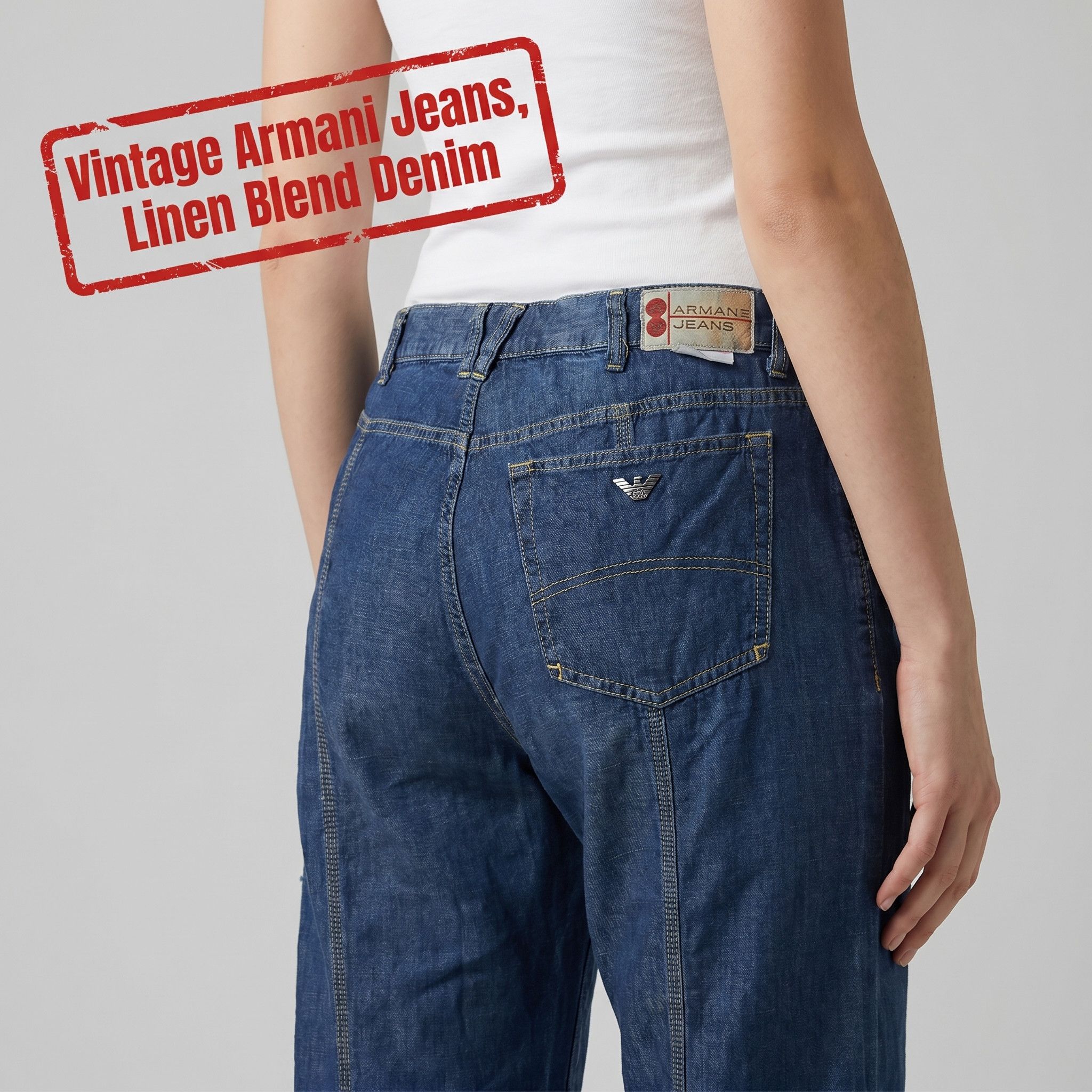 Armani Vintage Armani Jeans Y2K Wide Leg Baggy Pants | 90s Size 30" / US 8 / IT 44 - 1 Thumbnail