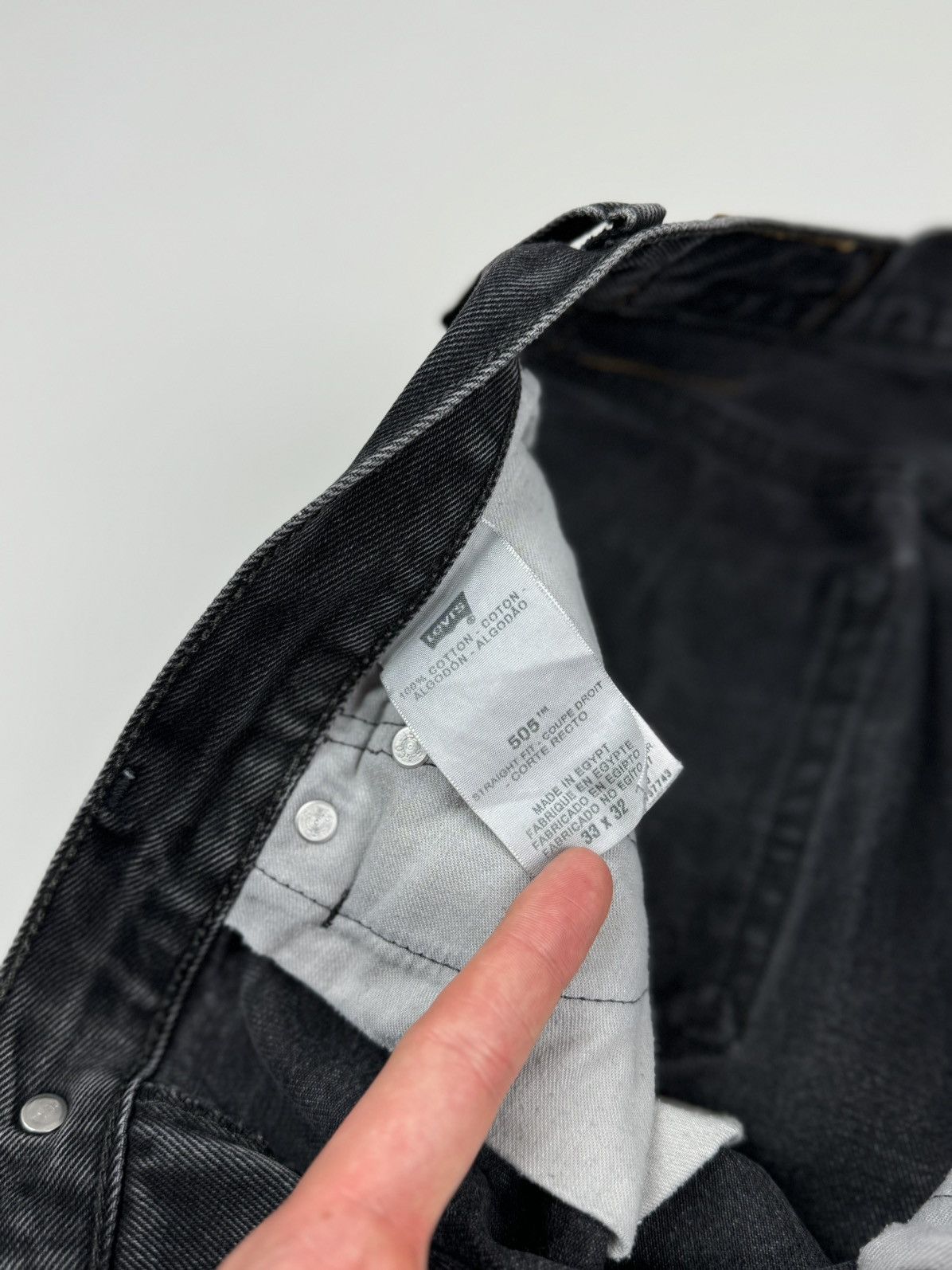 Levi's Y2K Vintage Levi’s 505 Washed Black Jeans Size US 33 - 10 Thumbnail