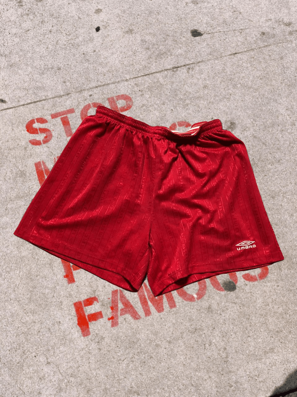 Umbro Umbro Vintage Football Soccer Monogram Shorts Red Size US 34 / EU 50 - 1 Thumbnail
