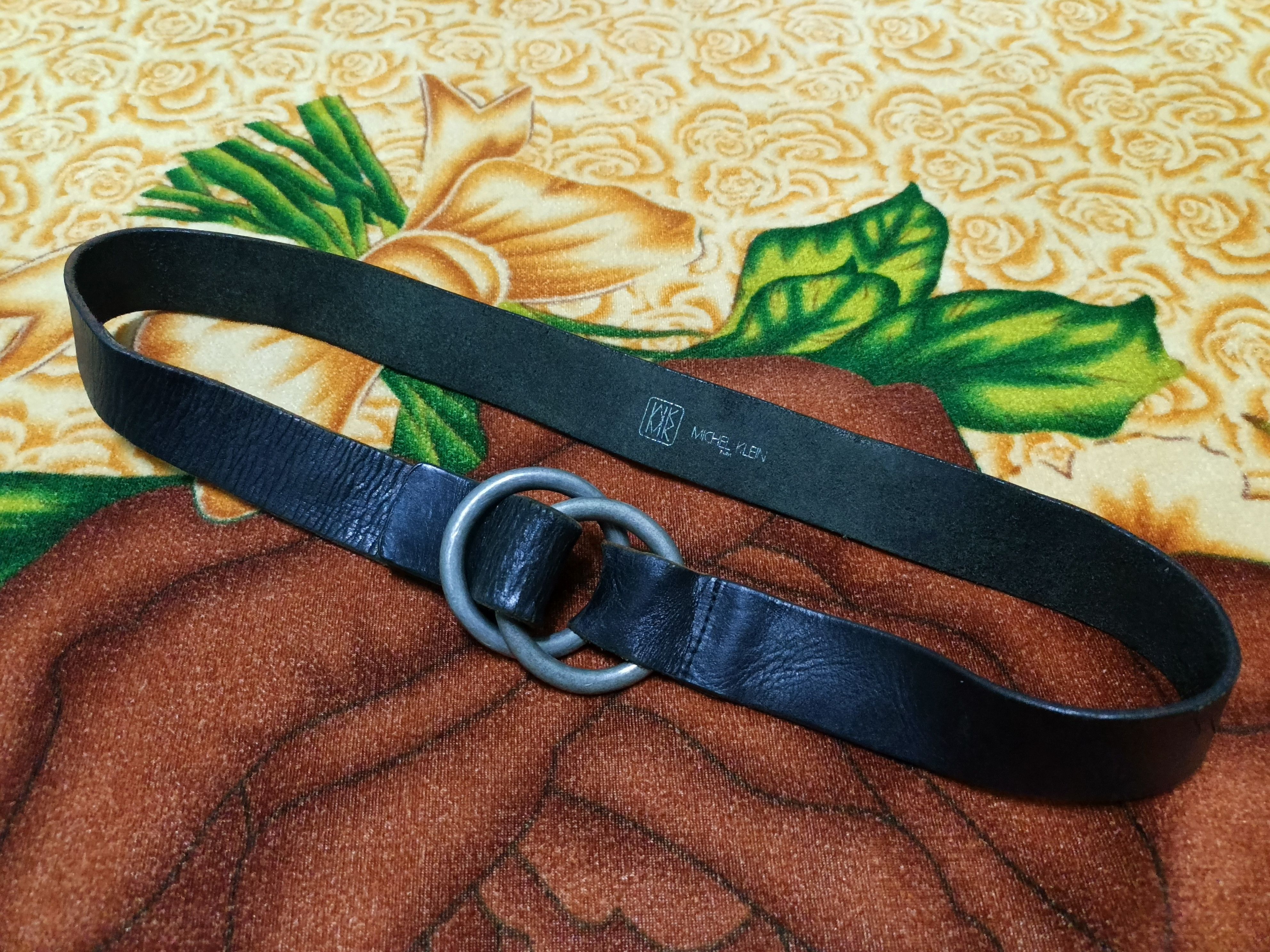 Michel Klein MICHEL KLEIN Paris Leather Black Belt Size ONE SIZE - 5 Thumbnail
