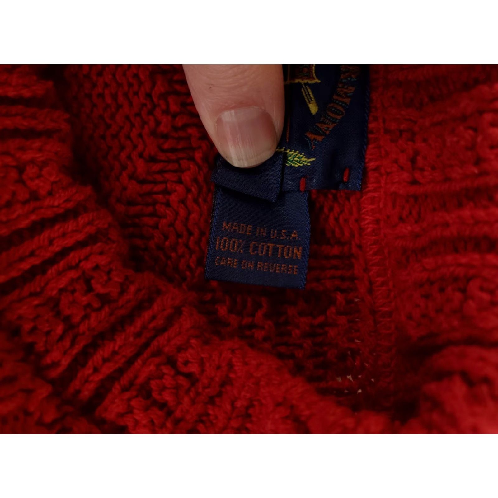Harmony VINTAGE? Lake Harmony Sweater Cotton Chunky Knit Red Made USA Mens M Size US M / EU 48-50 / 2 - 3 Thumbnail