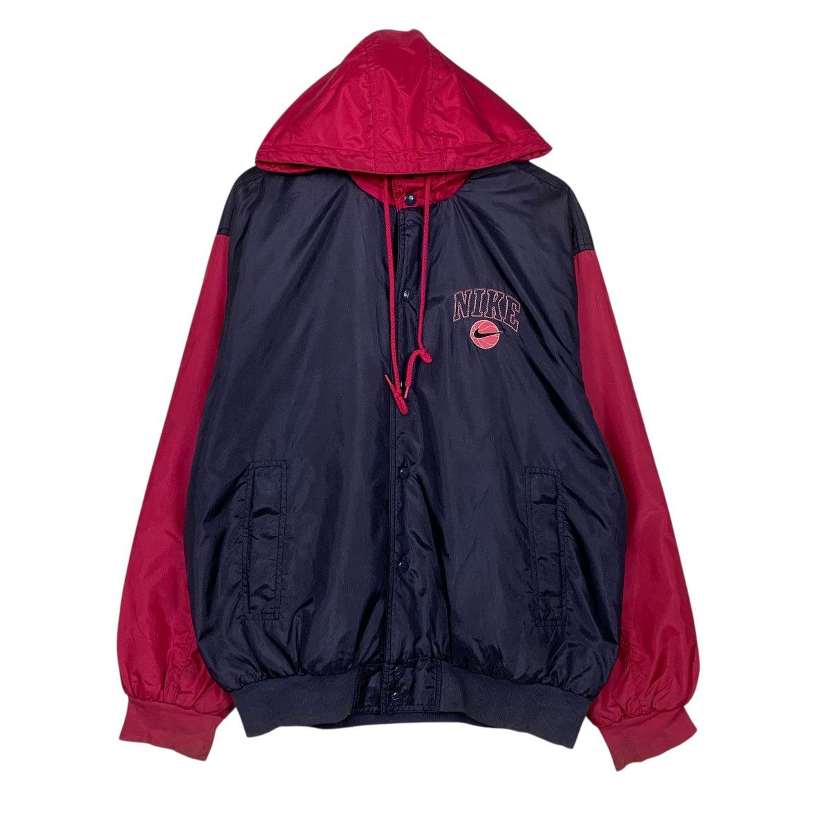 Nike Vintage Nike Basketball Swoosh Hooded Windbreaker Jacket Size US M / EU 48-50 / 2 - 1 Thumbnail