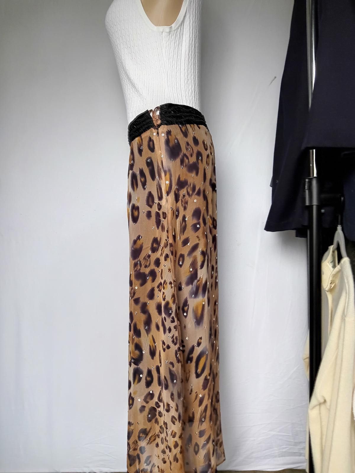 Other Elegant WD.NY Leopard Print Maxi Skirt Size 32" / US 10 / IT 46 - 2 Thumbnail