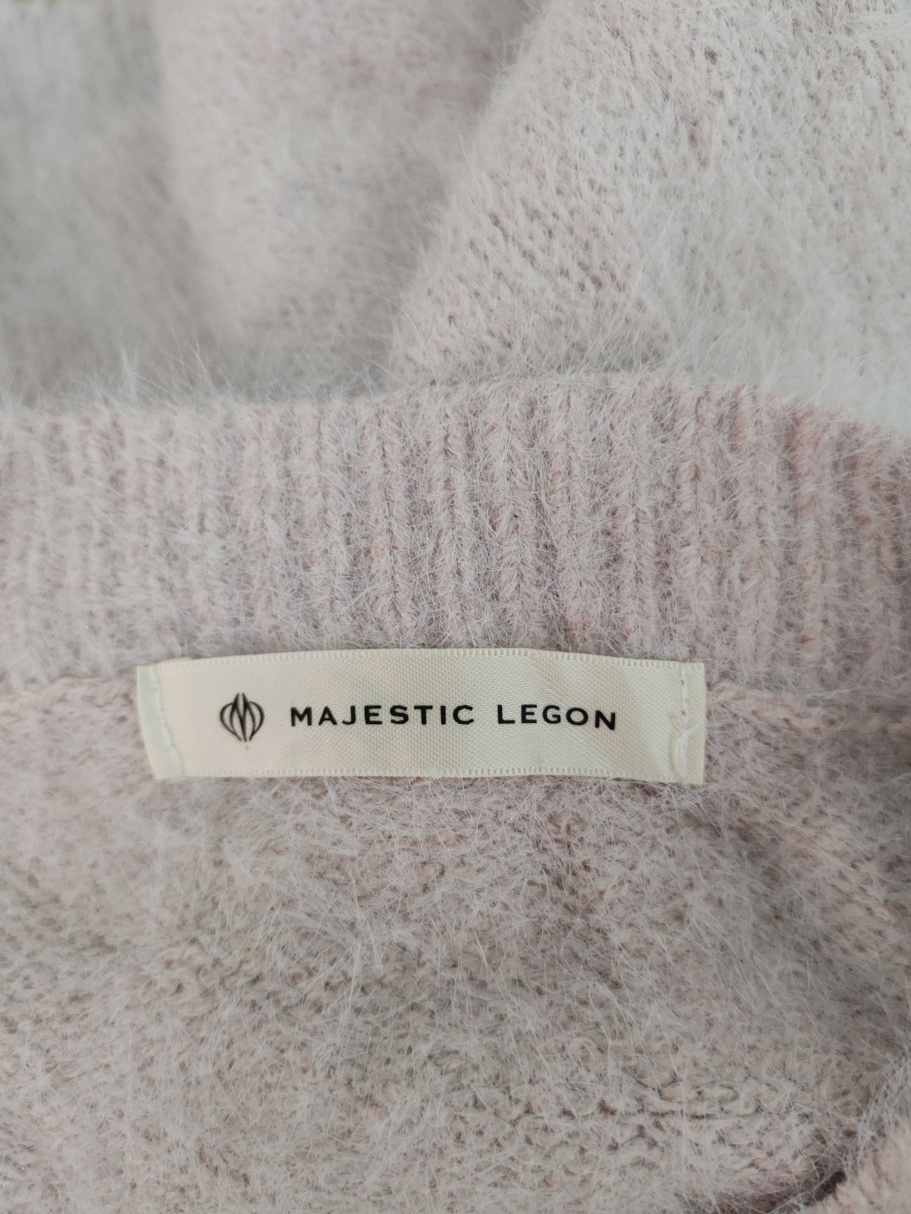 Majestic Legon Purple Shag Shaggy Fur Mohair Knitwear #S1970