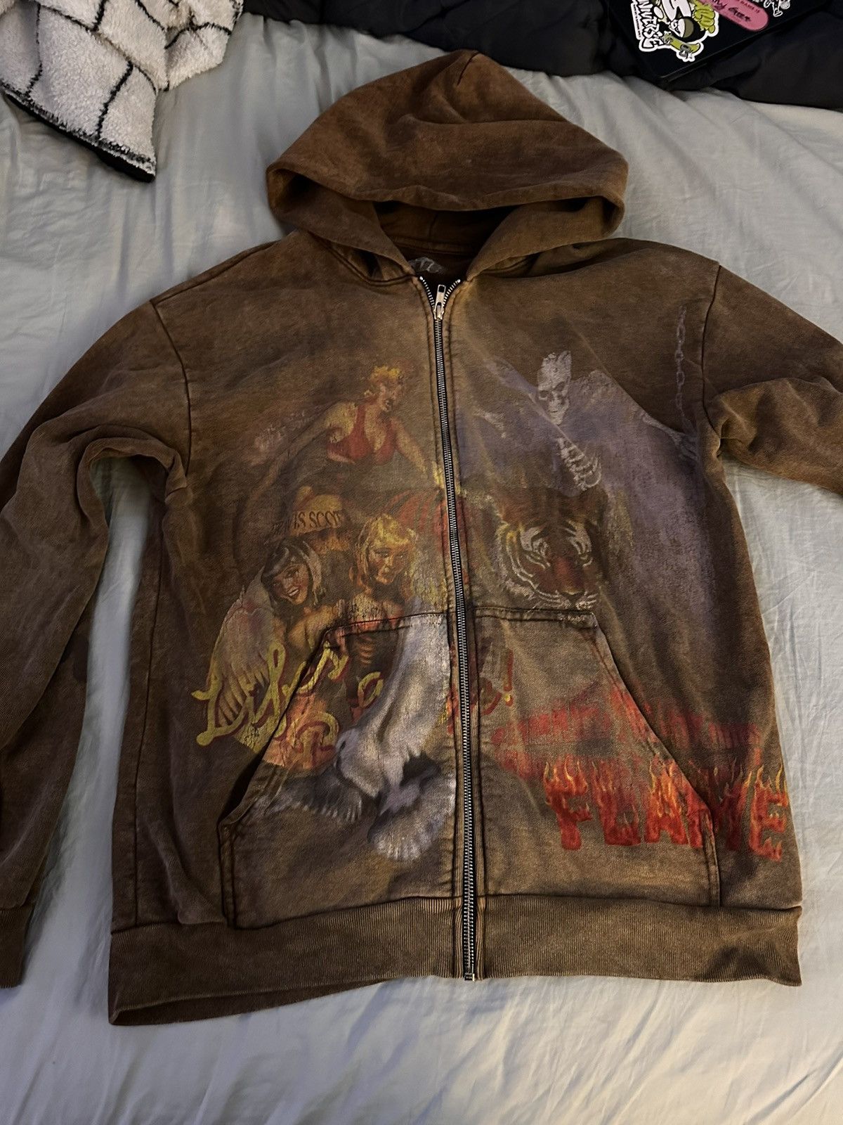 image of Cactus Clothing x Travis Scott Circus Maximus (Utopia) Tour Hoodie in Brown, Men's (Size Large)