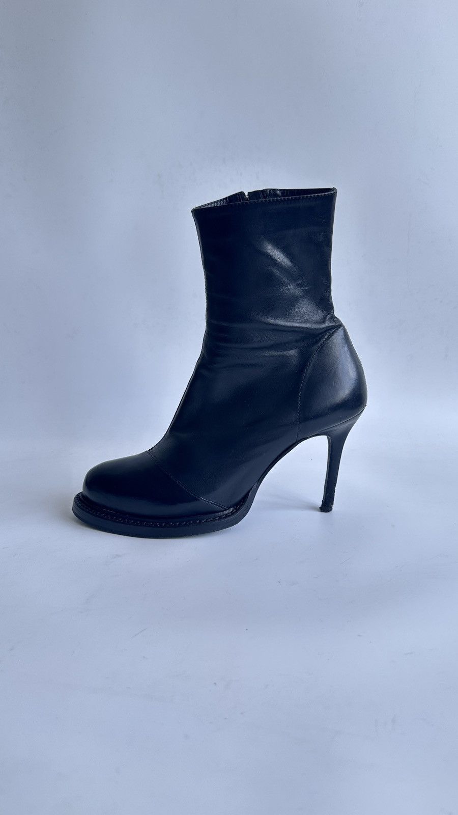 Ann Demeulemeester Ann Demeulemeester Leather High Heel Boots Archive Goth Size US 7.5 / IT 37.5 - 14 Thumbnail