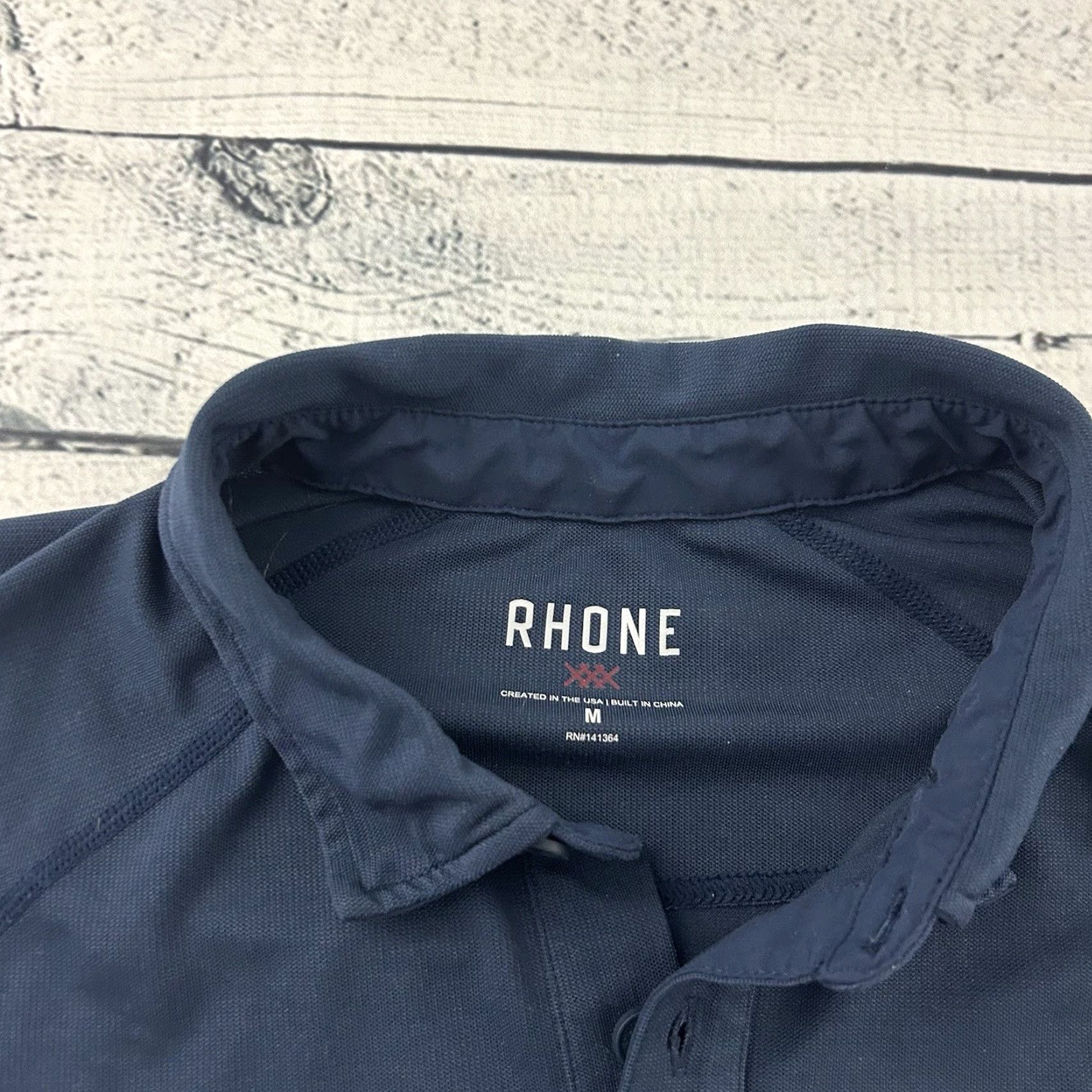 Rhone Rhone Short Sleeve Button-Up Golf Polo Shirt Men M Dark Blue Size US M / EU 48-50 / 2 - 3 Thumbnail