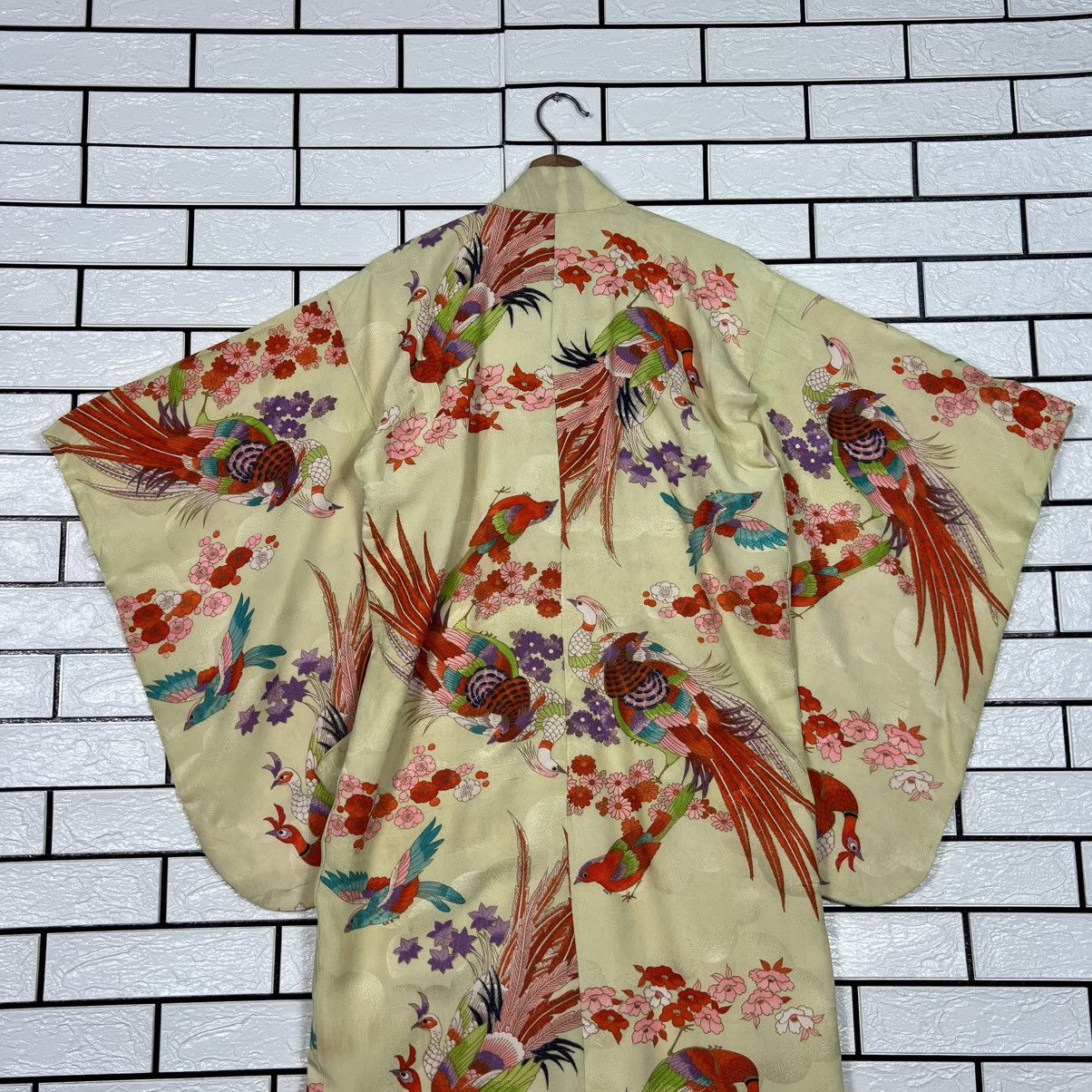 Japanese Brand Vintage Kimono Motif Design Phoenixes Florals #4152-C190 Size M / US 6-8 / IT 42-44 - 16 Thumbnail