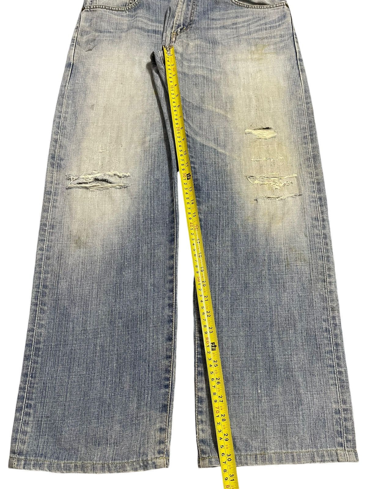 Edwin Vintage Edwin 503z Blue Faded Wash Distressed Baggy Jeans Size US 35 - 15 Thumbnail