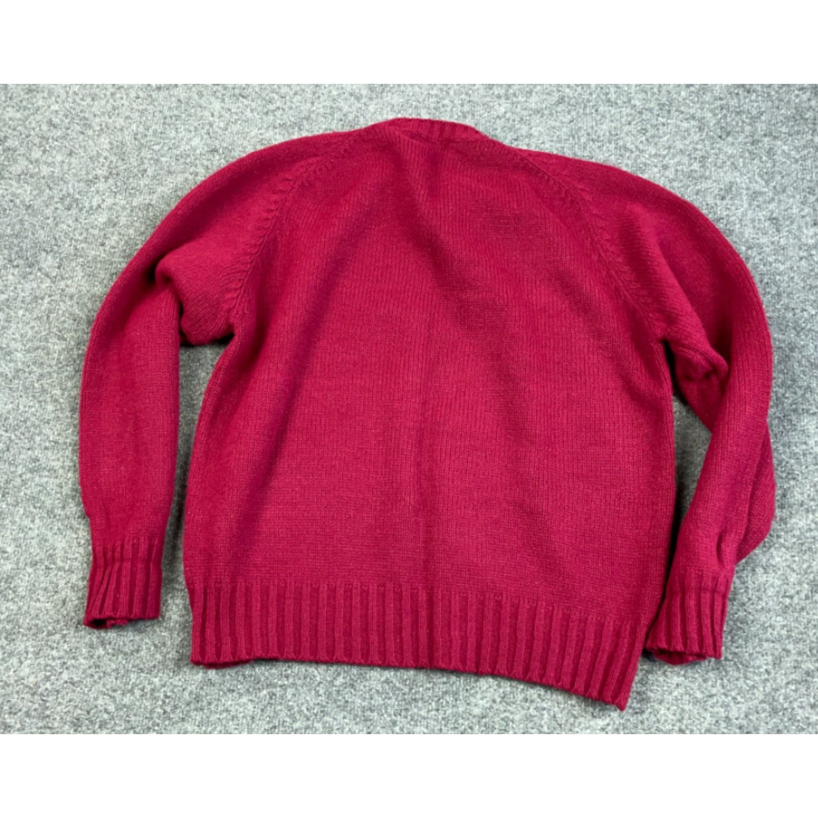 Vintage VINTAGE 80s Dark Red Chunky Knit Sweater Pullover Adult Large Men Crew Neck Heavyweight Knit Vintage Style Size US L / EU 52-54 / 3 - 2 Thumbnail