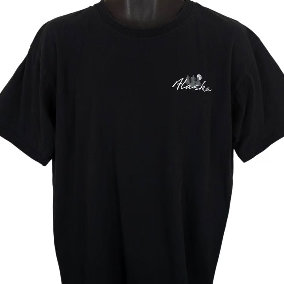 Prince Princess Alaska T Shirt Mens Large Black Wolf Howling Graphic Tee Travel Cruise Souvenir 2010s Mens Size US L / EU 52-54 / 3 - 2 Thumbnail