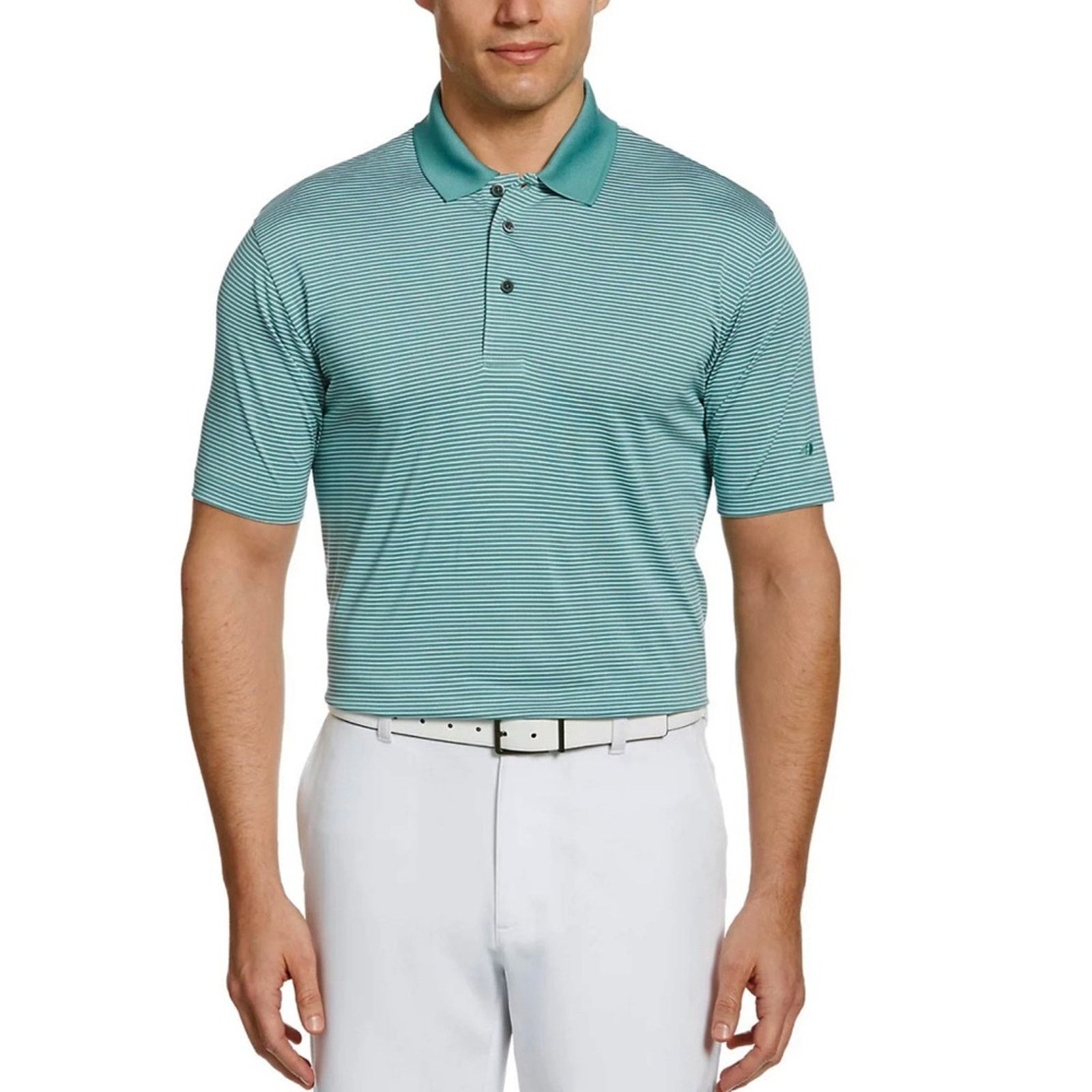 Grand Slam Grand Slam Green & White Striped Golf Polo Large Dri-Flow Size US L / EU 52-54 / 3 - 1 Thumbnail