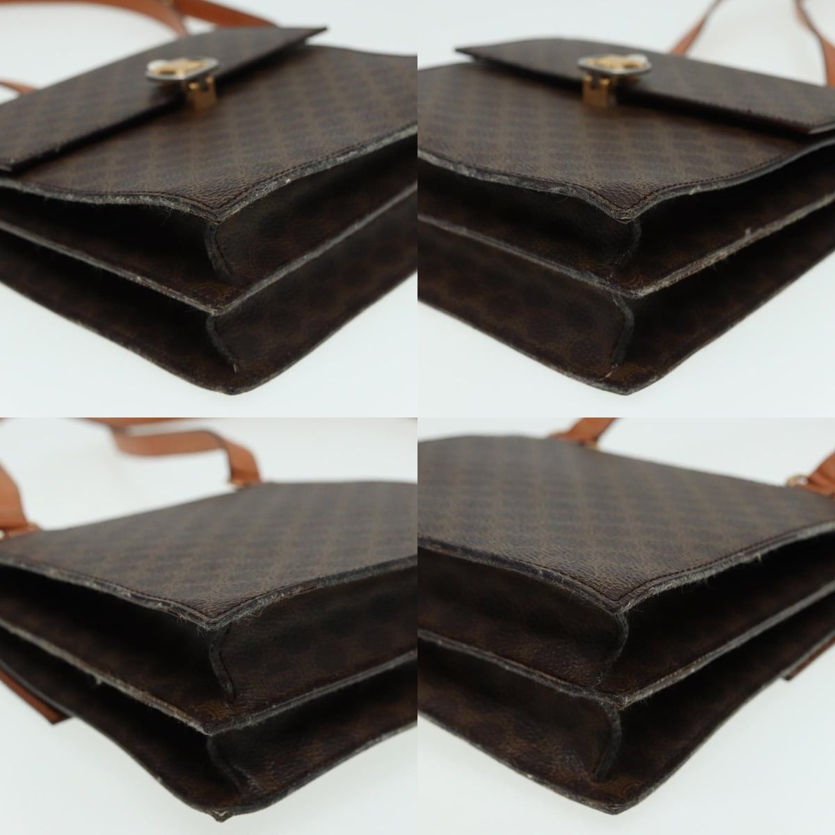 Celine CELINE Macadam Canvas Shoulder Bag Pvc Leather Brown Size ONE SIZE - 10 Thumbnail