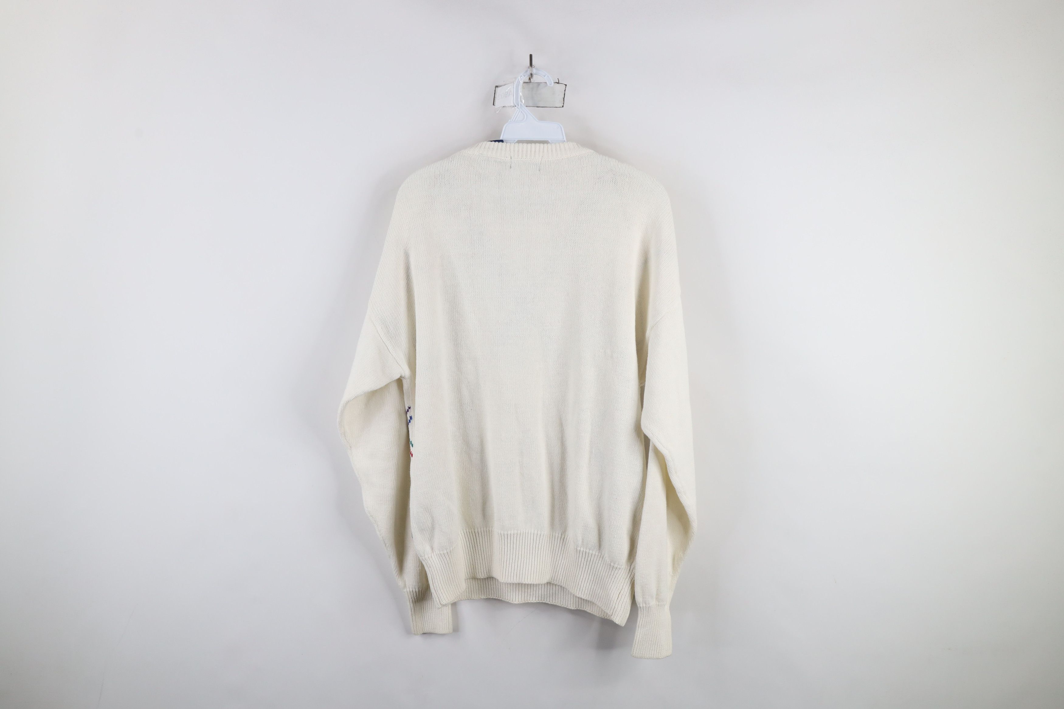 Vintage Vintage 90s Streetwear Rainbow Argyle Knit Crewneck Sweater Size US L / EU 52-54 / 3 - 11 Thumbnail