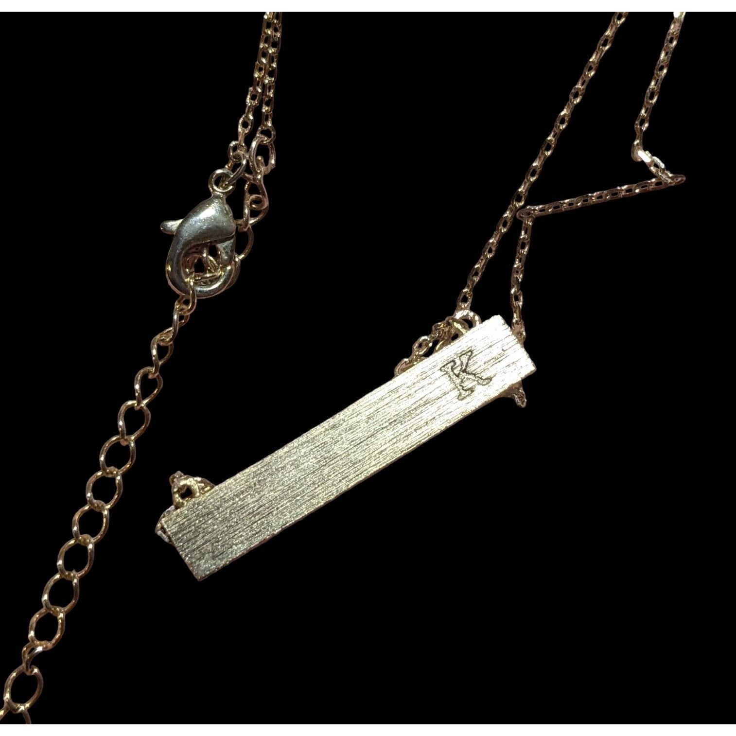 Other Gold Bar Necklace With Initial K Size ONE SIZE - 2 Thumbnail