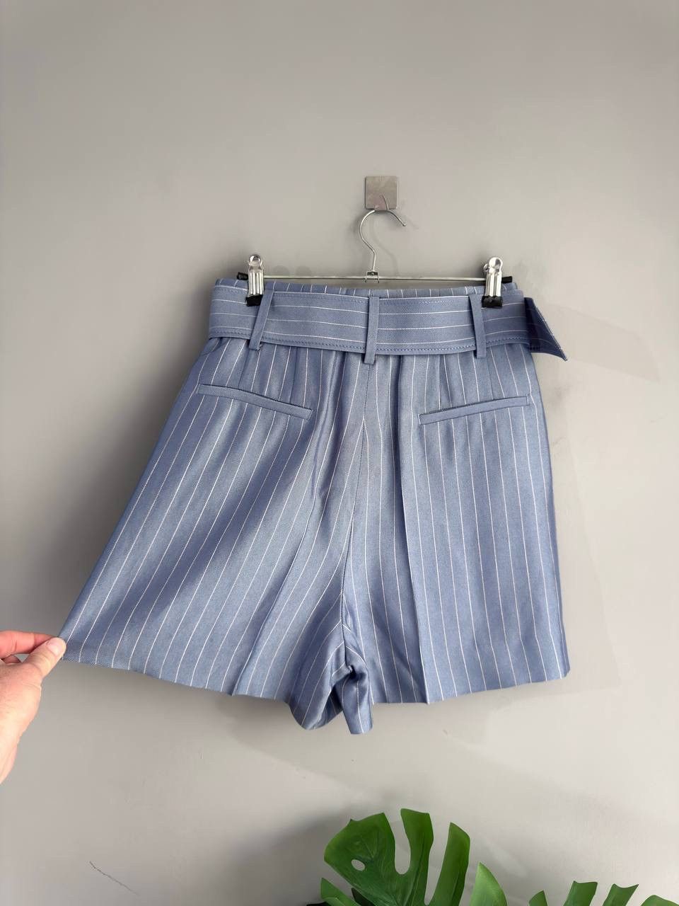 Sandro Sandro Women's Blue Striped High Pleated Shorts, Size 34/XS Size 24" / US 00 / IT 34 - 12 Thumbnail