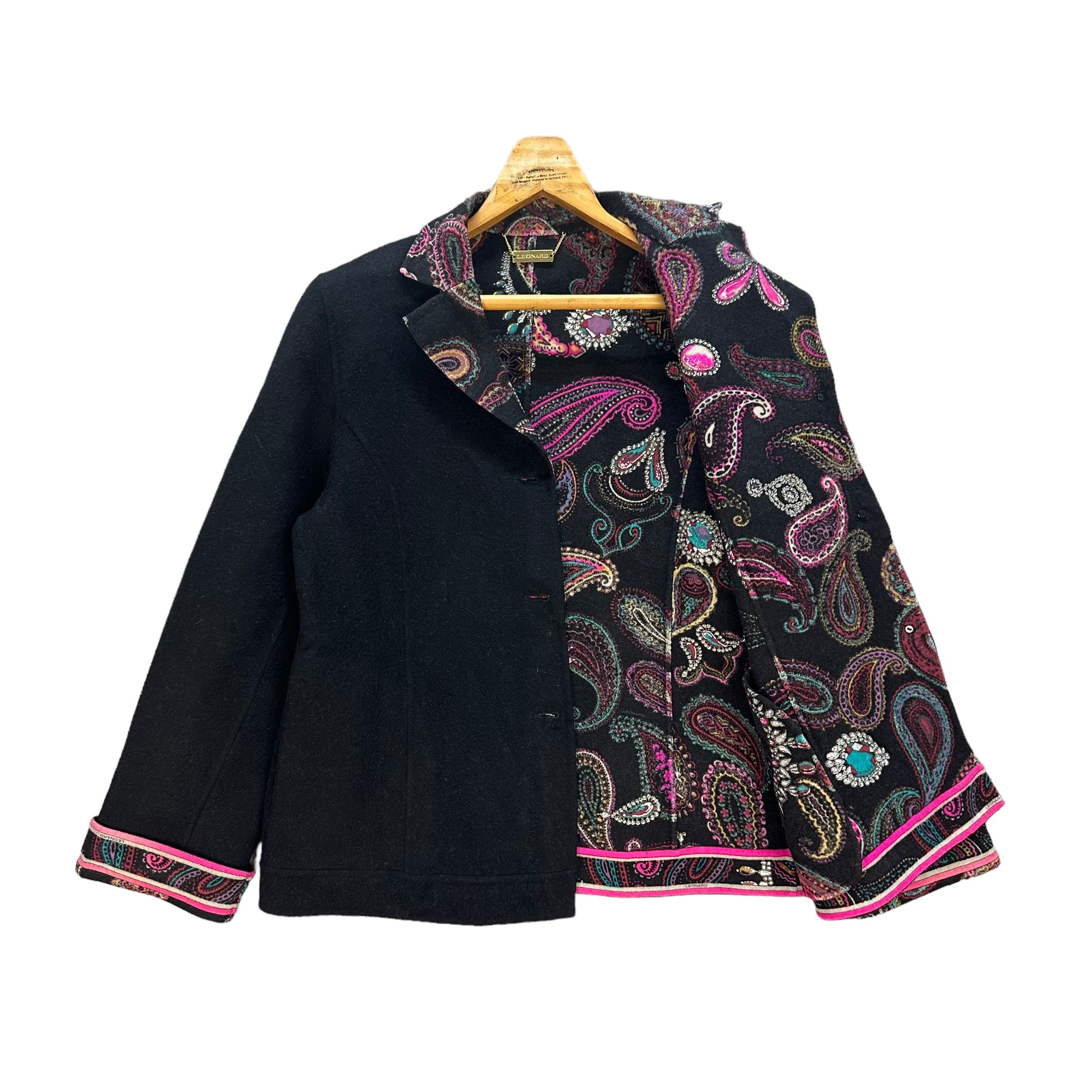 Leonard Paris LEONARD PAISLEE WOOL JACKET #8247-217 Size M / US 6-8 / IT 42-44 - 6 Thumbnail