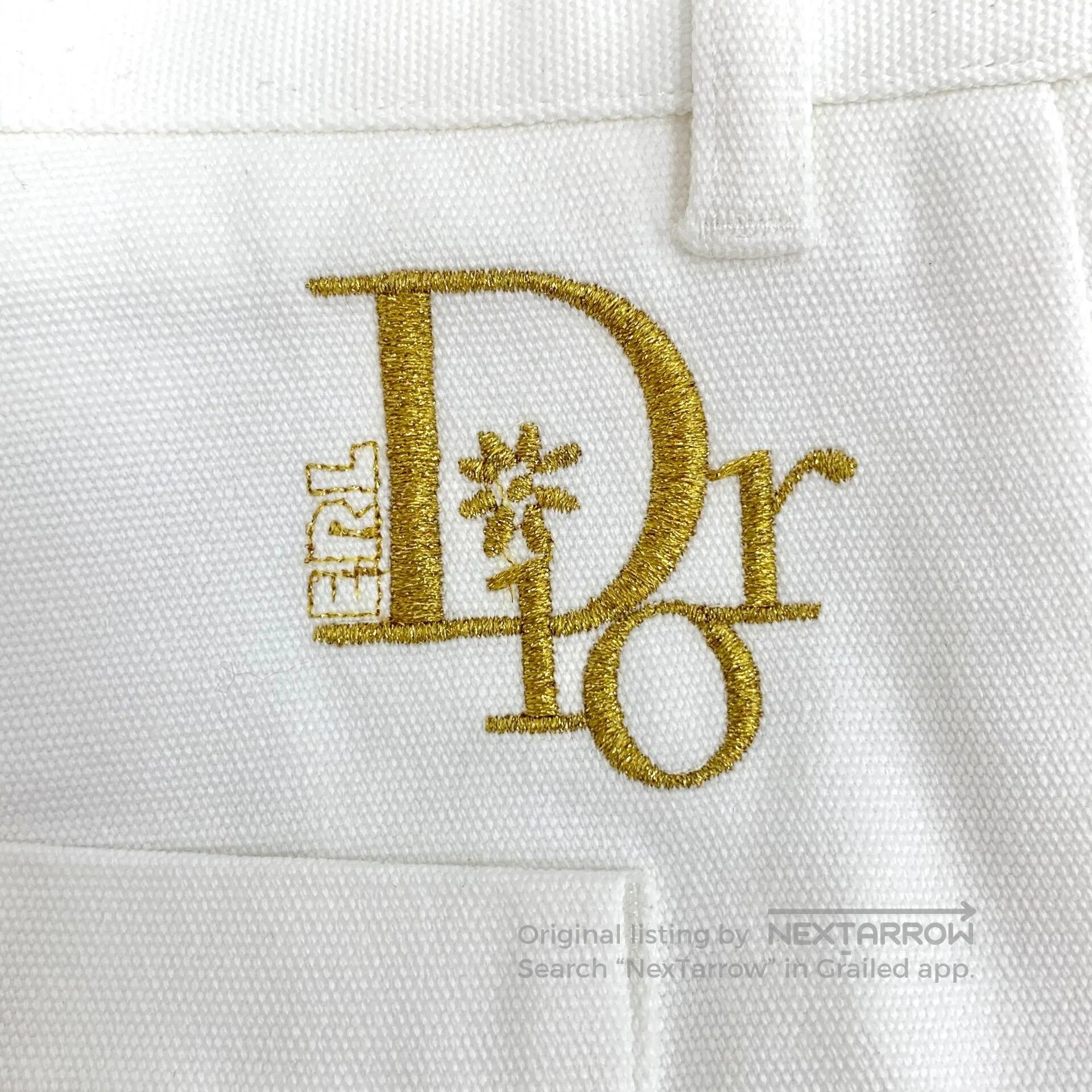 Dior Dior White logo lettering gold thread embroidery cotton ca Size US 30 / EU 46 - 5 Thumbnail