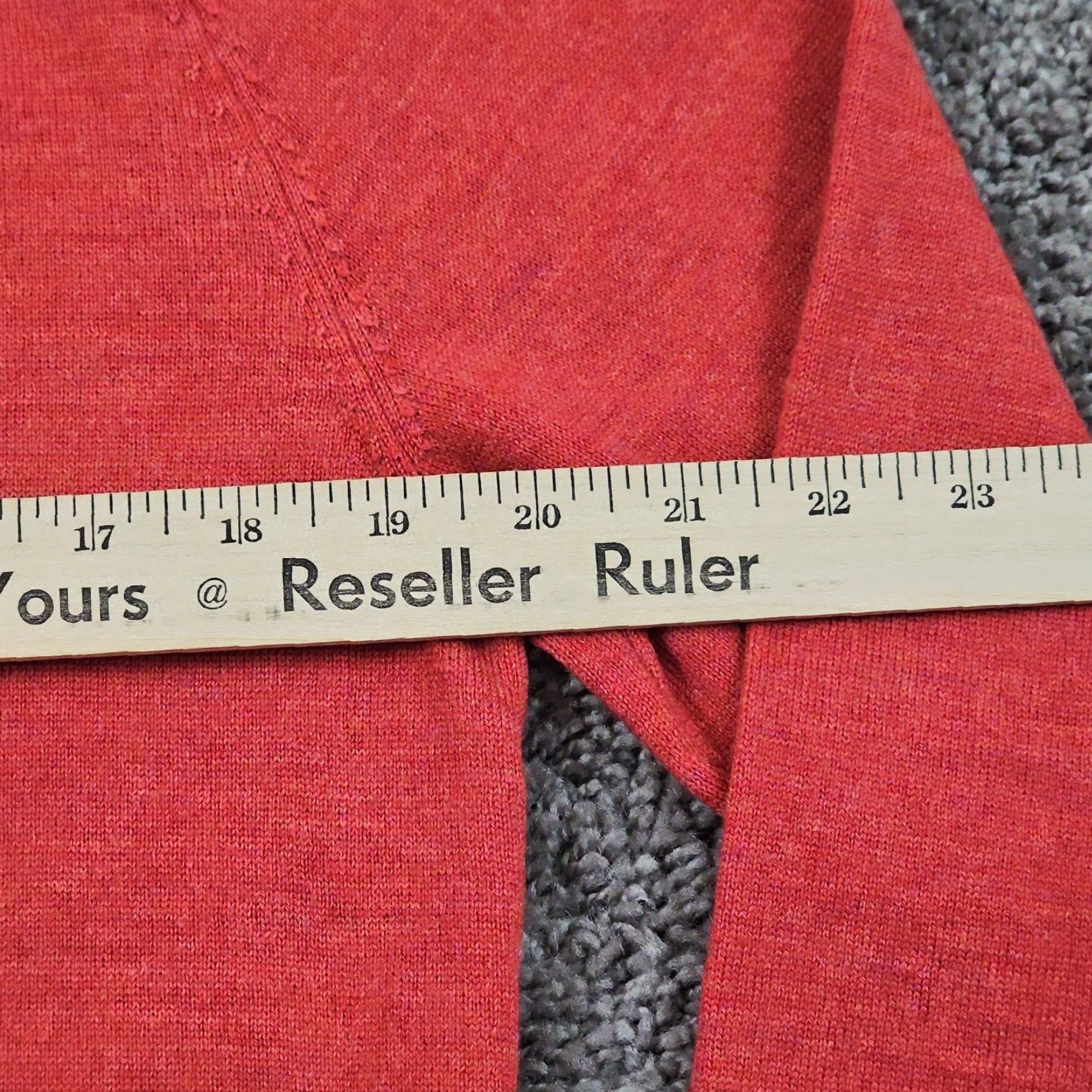 J.CREW Sweater Womens M Red 100% Merino Wool Lightweight Casual Fall V-Neck
