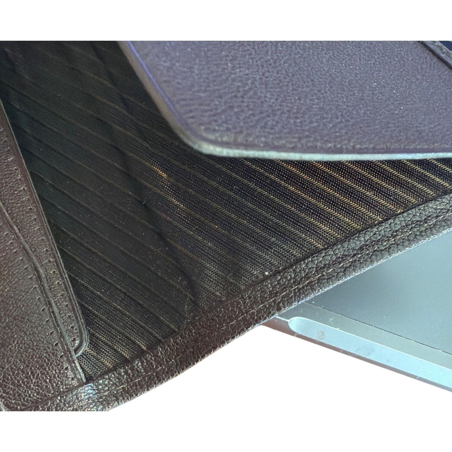 Other Vintage Swank Brown Leather Checkbook Cover Wallet Morocco C Size ONE SIZE - 2 Thumbnail