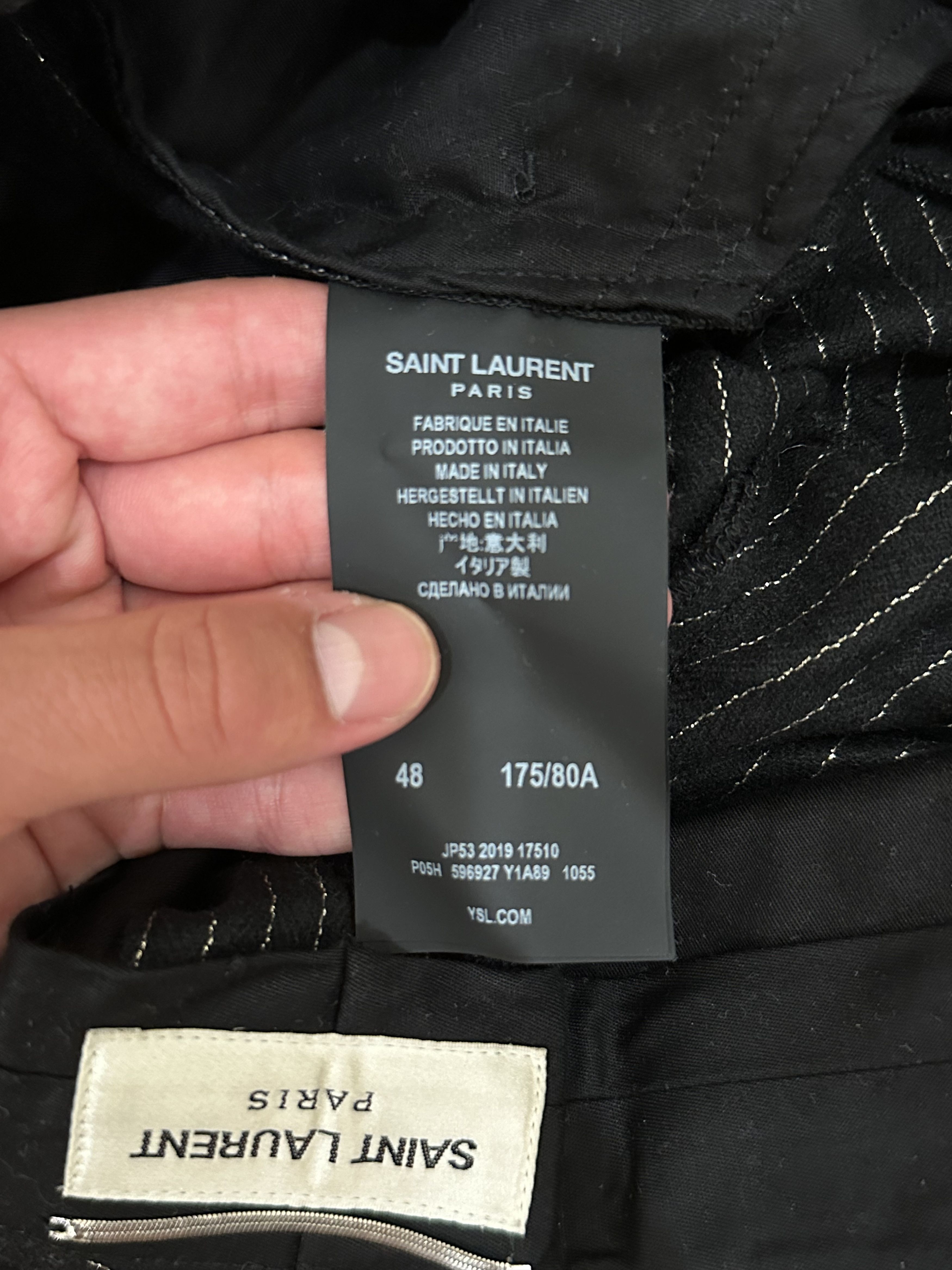 Saint Laurent Paris Glitter Pinstripe Saint Laurent Black Pants Size US 32 / EU 48 - 5 Thumbnail