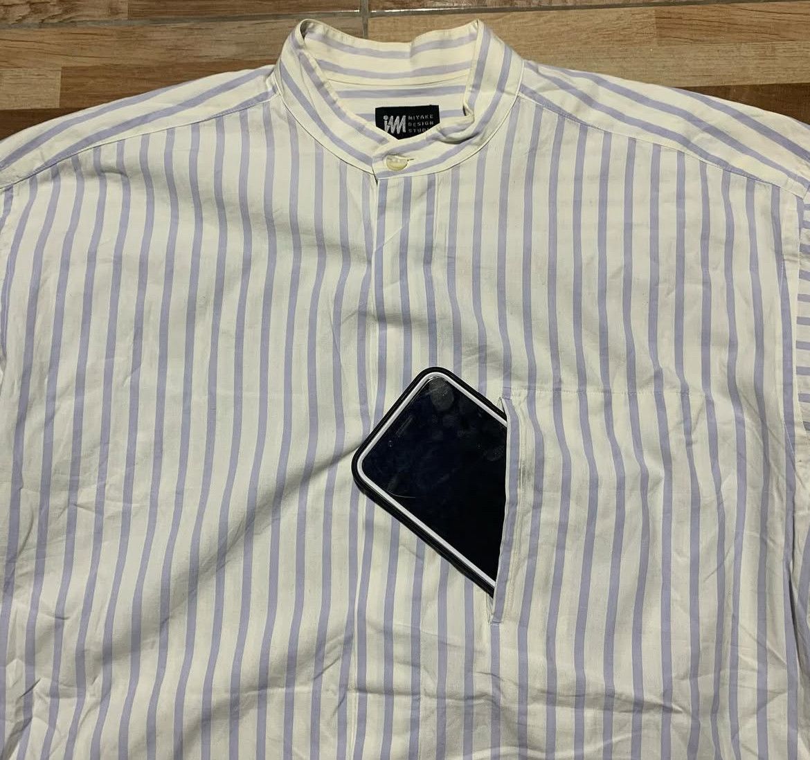 Issey Miyake 90s Issey Miyake Design Studio Striped Pocket Shirt Size US L / EU 52-54 / 3 - 3 Thumbnail