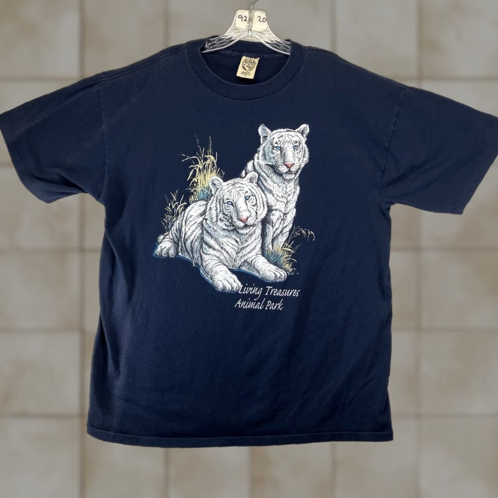 Vintage VINTAGE Eagle T Shirt White Tigers Men XL Heavyweight Graphic Print 90s Retro All Seasons Mens Size US XL / EU 56 / 4 - 1 Thumbnail