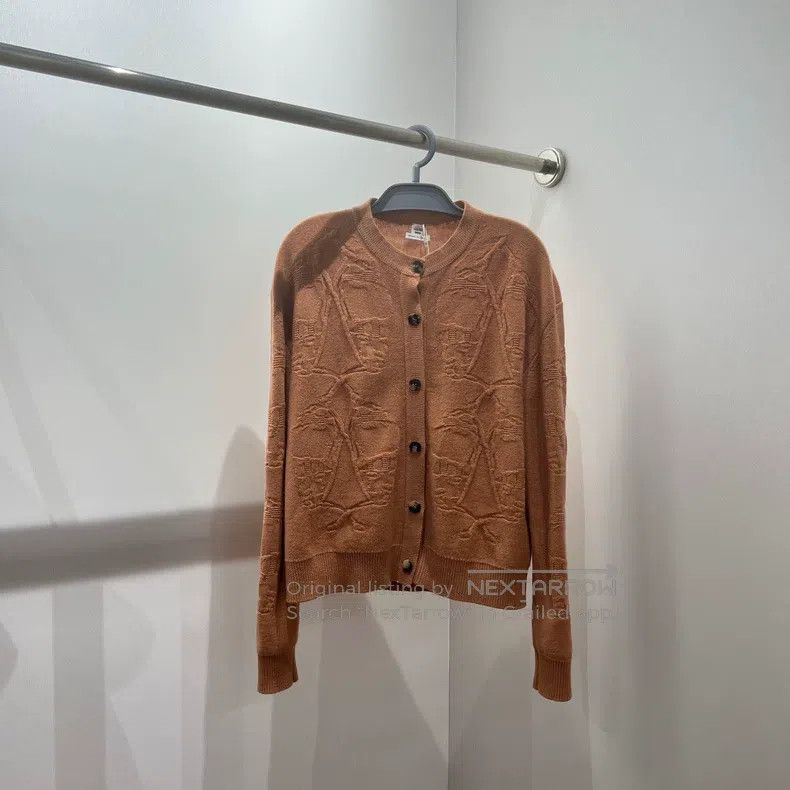 Hermes Hermes Wool cashmere blend knitted cardigan Size S / US 4 / IT 40 - 1 Thumbnail