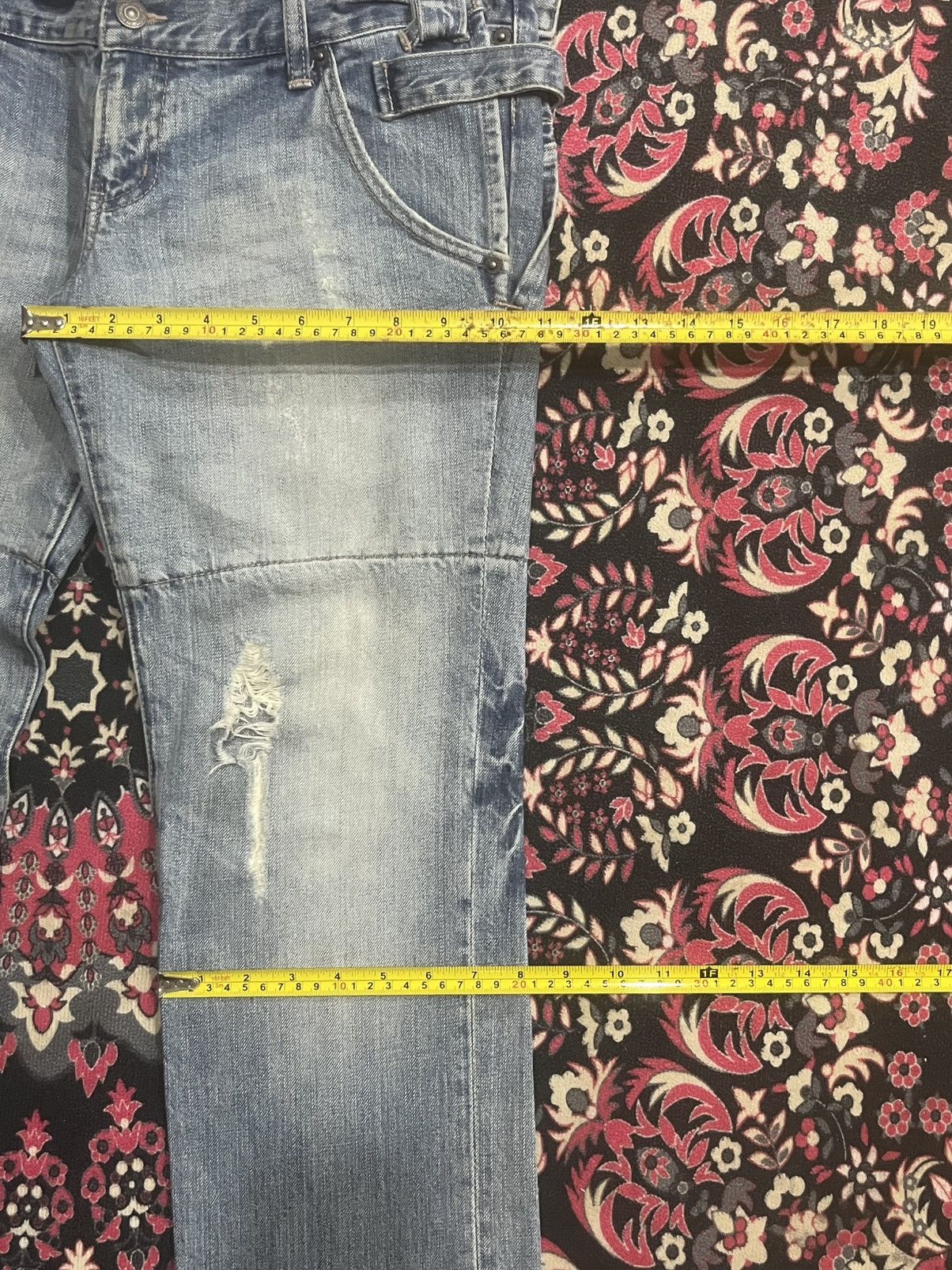 PPFM Vintage Payton Place For Men Double Waist Distressed Jeans Size US 31 - 13 Thumbnail