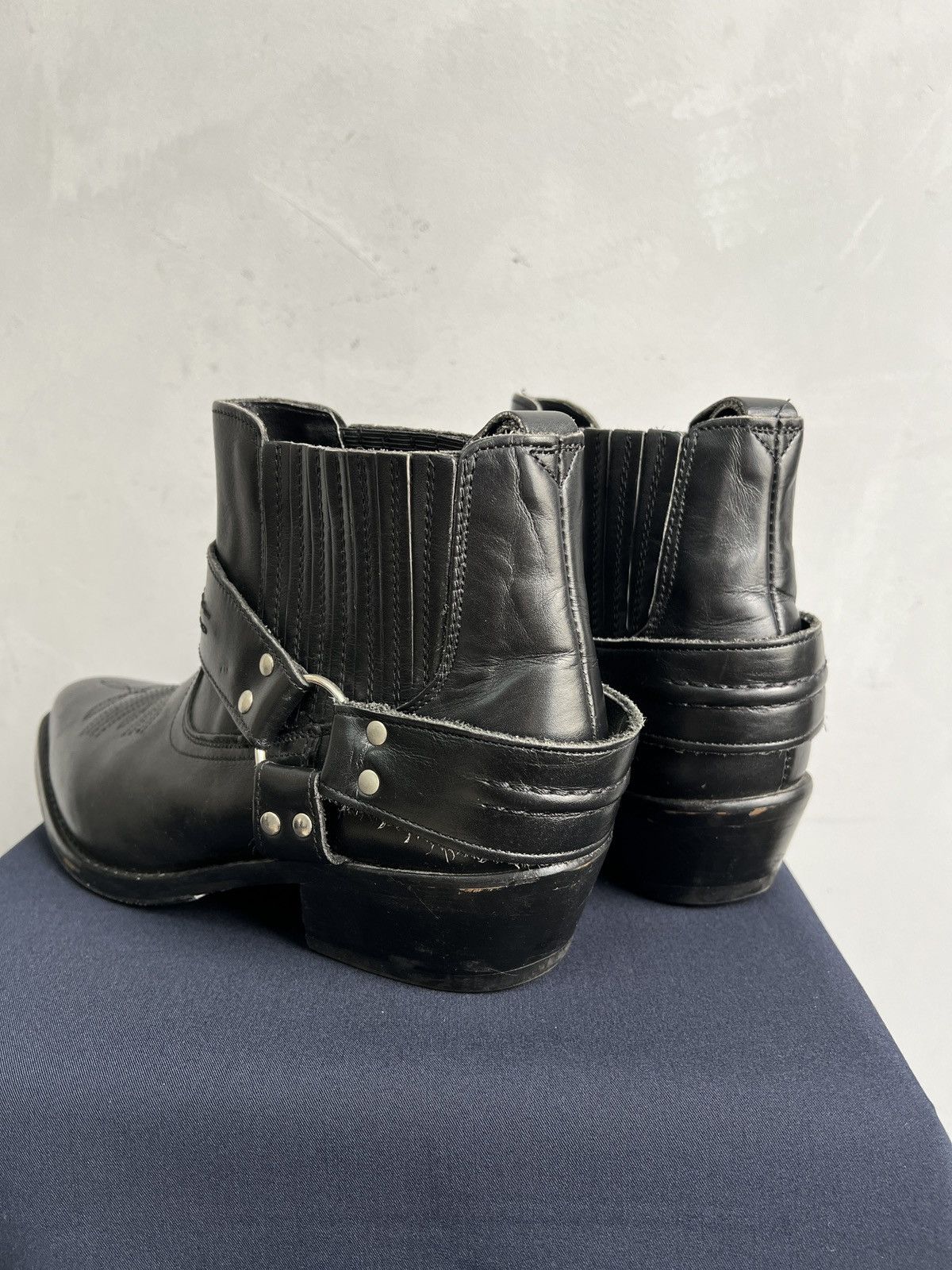 Western Rise Western guidi style leather boots black opium fashion y2k Size US 8.5 / EU 41-42 - 8 Thumbnail