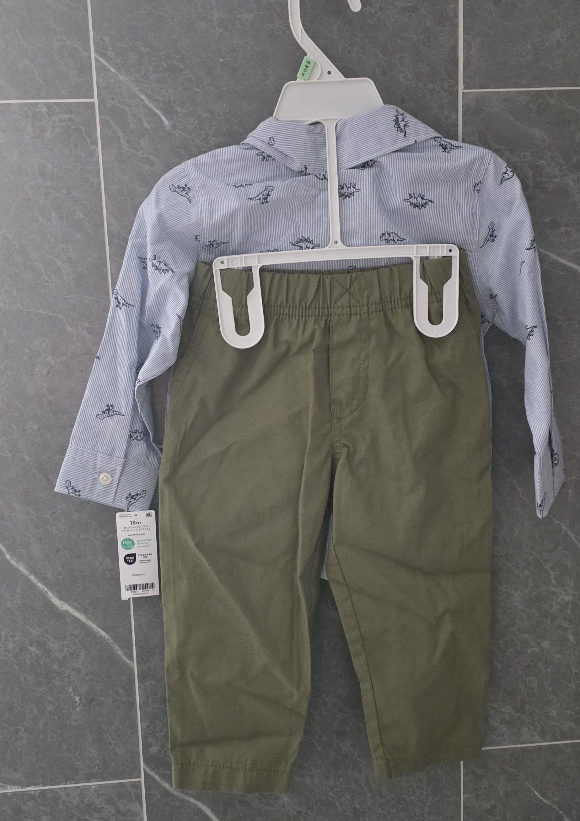 Other NWT Carter's 2-Piece Dinosaur Shirt & Pant Set 18 Months Size US XXS / EU 40 - 2 Thumbnail