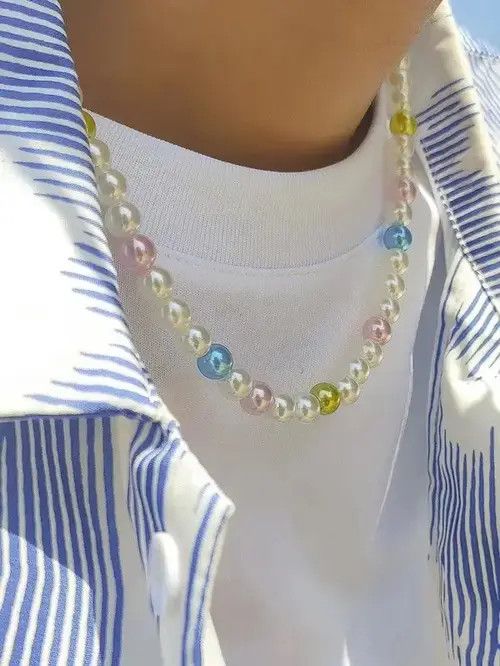 VIBE Retro Punk Necklace Pearl Choker Size ONE SIZE - 1 Thumbnail