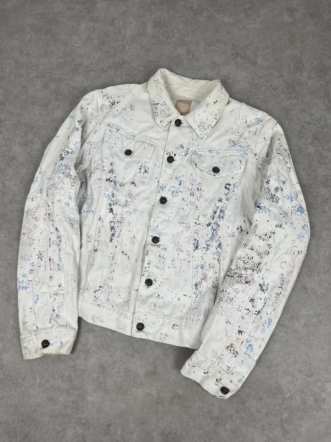 Versace Versace Royal Erased White Denim Jacket Size US S / EU 44-46 / 1 - 4 Thumbnail