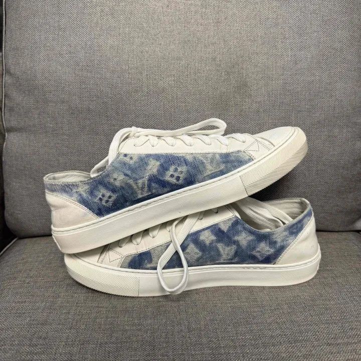 Louis Vuitton Louis Vuitton Tattoo Logo Sneakers in Blue and White -2508 Size US 9 / EU 42 - 8 Thumbnail