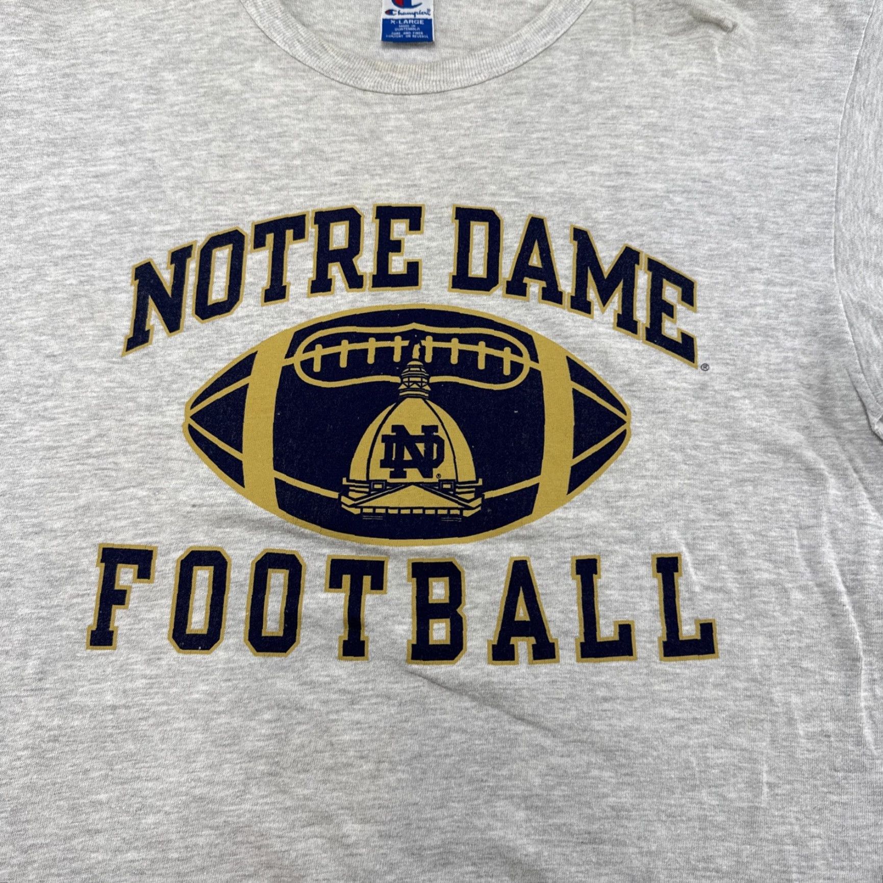 Champion VINTAGE Notre Dame Champion Shirt Mens Gray 90s University NCAA XL Size Shirt Men Gray 90s Notre Dame Champion NCAA University Shirt Mens XL Size US XL / EU 56 / 4 - 2 Thumbnail