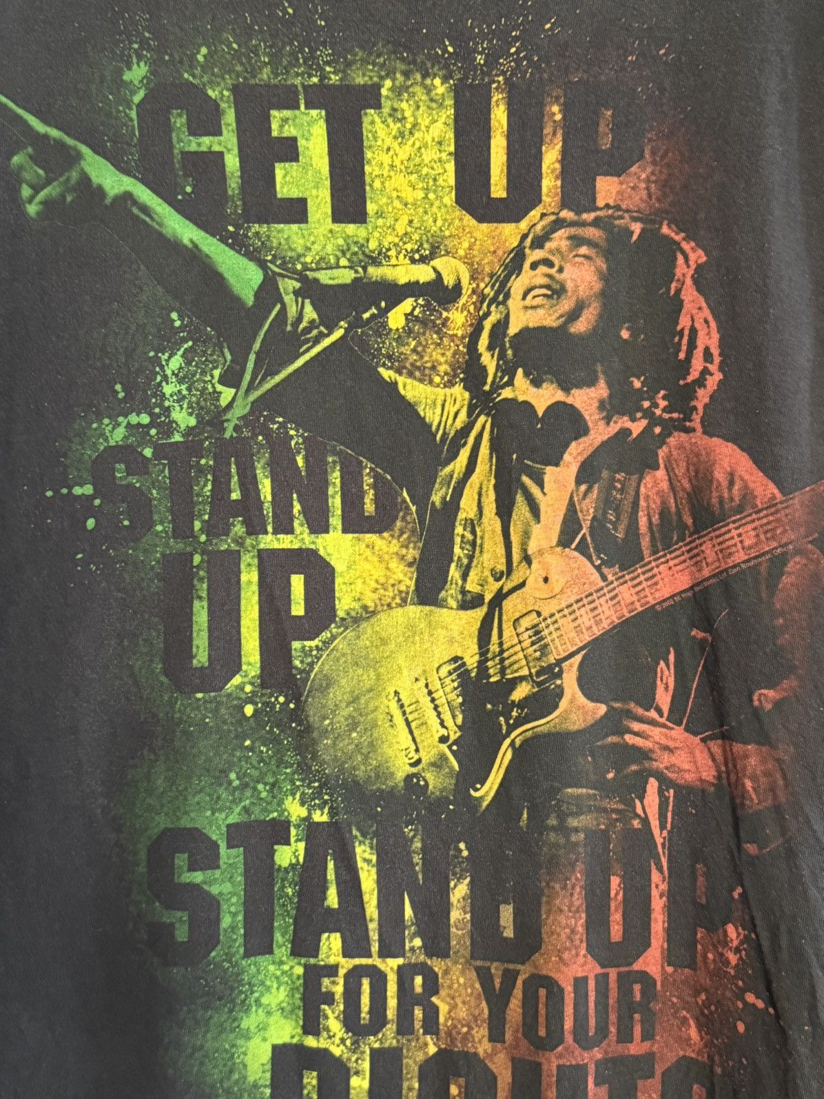 Band Tees × Vintage Vintage Bob Marley Rastaman Oversize Sun Faded Tee Size US XXL / EU 58 / 5 - 2 Thumbnail